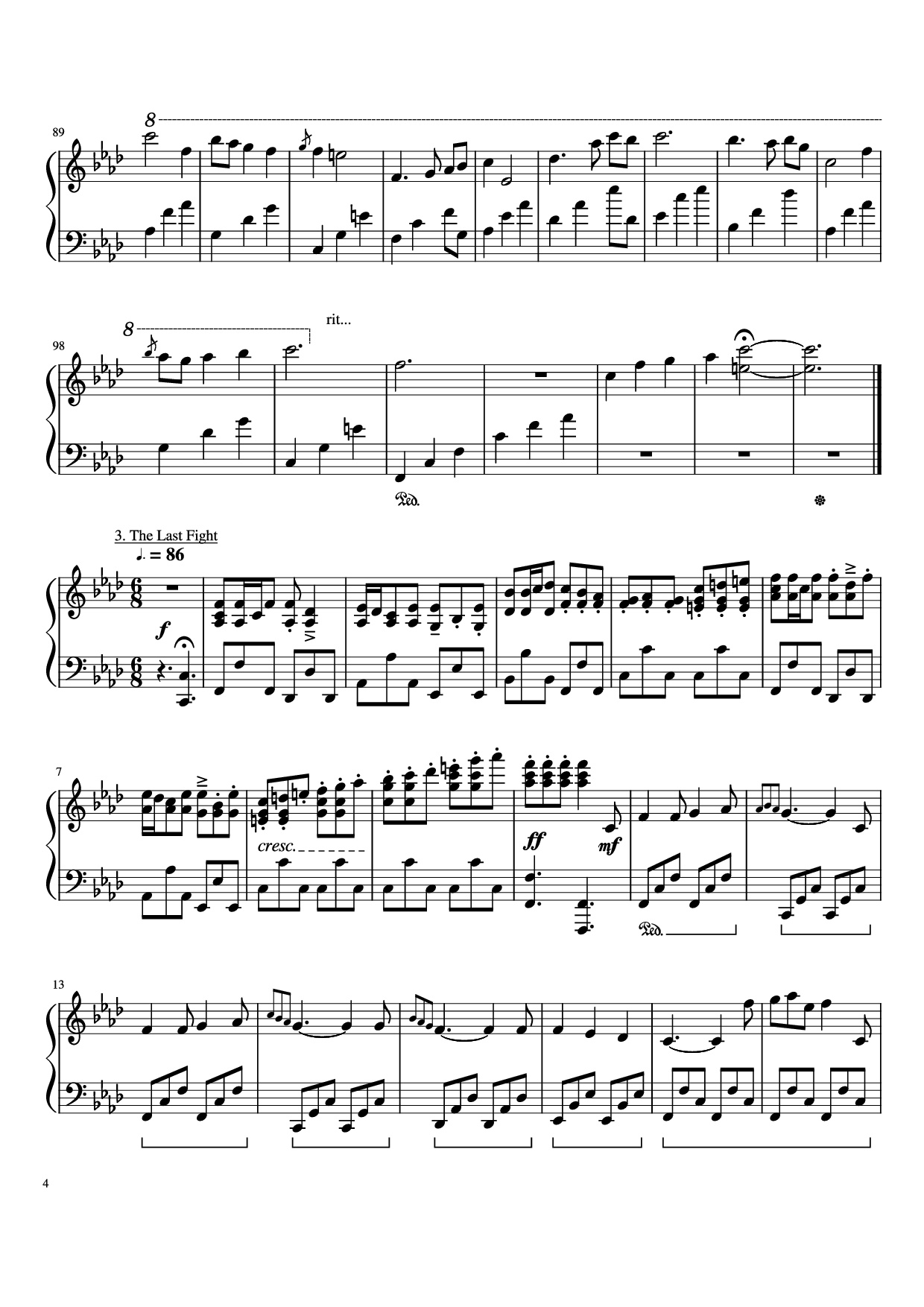 Page 4 of Sheet music PDF Piano Scenes From An Unknown Movie Piano - Brent Buyse