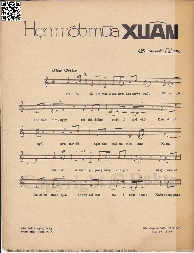 Page 2 of Sheet music PDF Hẹn một mùa xuân - Đinh Việt Lang