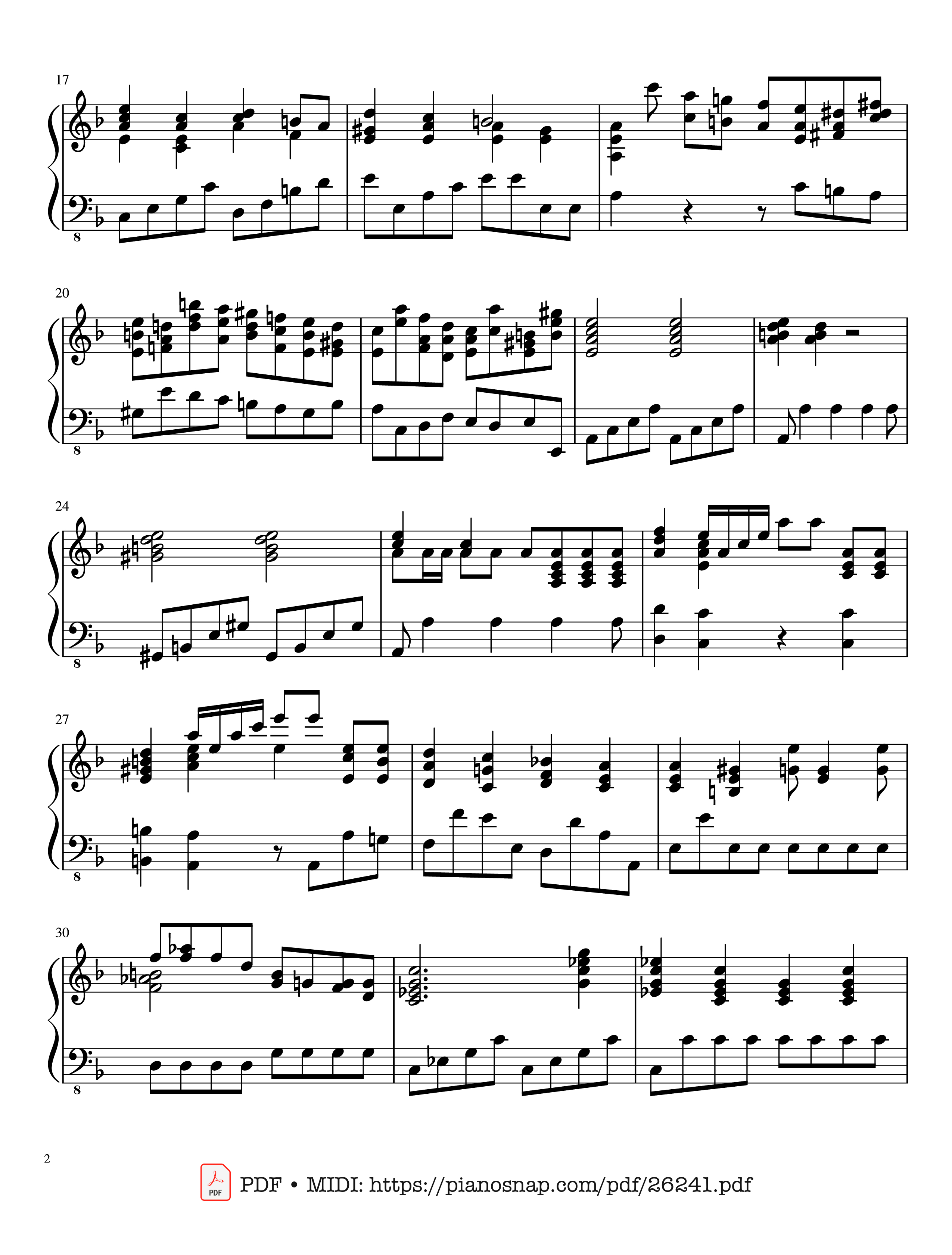 Page 2 of Sheet music PDF Piano Requiem in D Minor, Dies Irae, By W. A. Mozart - W. A. Mozart