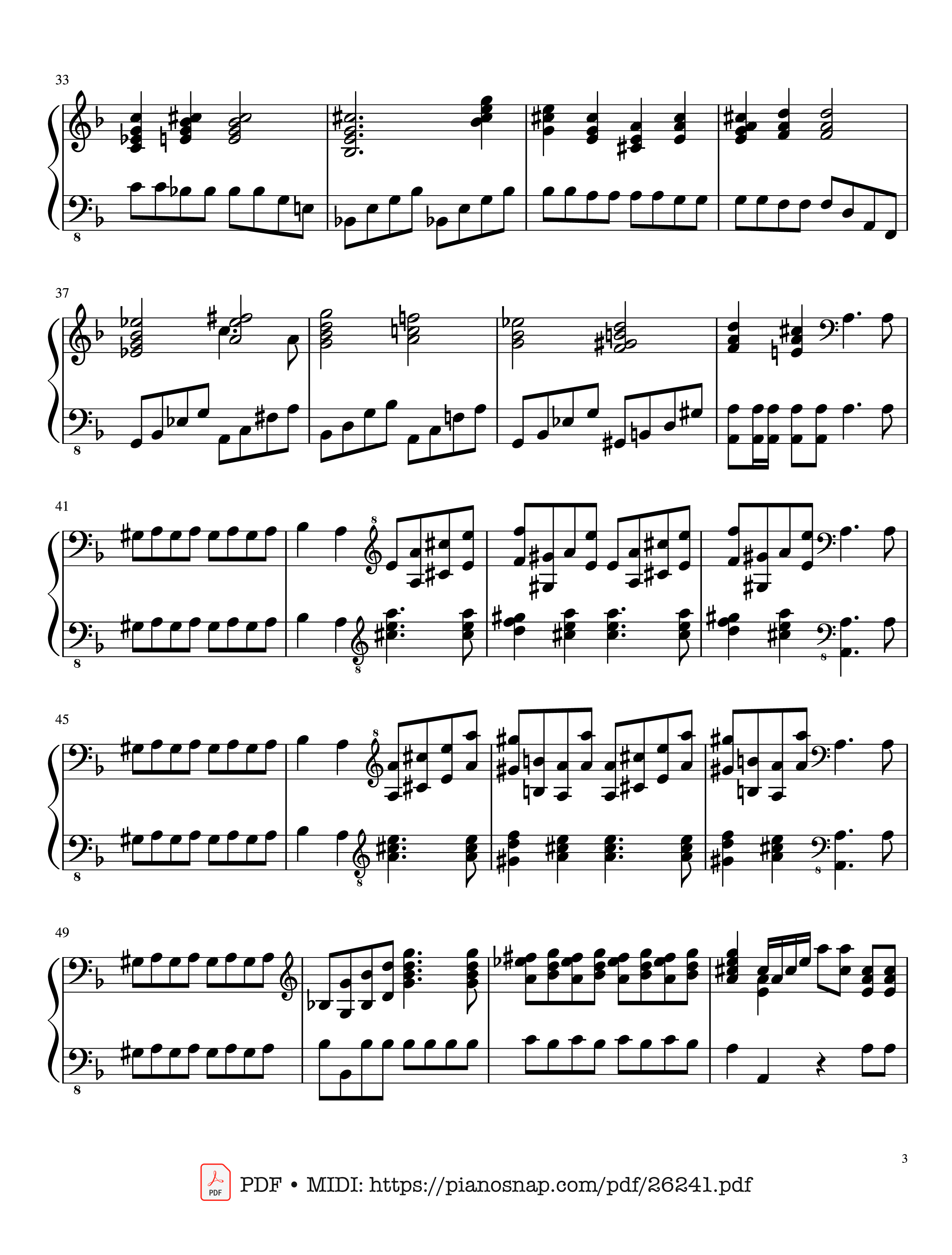 Page 3 of Sheet music PDF Piano Requiem in D Minor, Dies Irae, By W. A. Mozart - W. A. Mozart