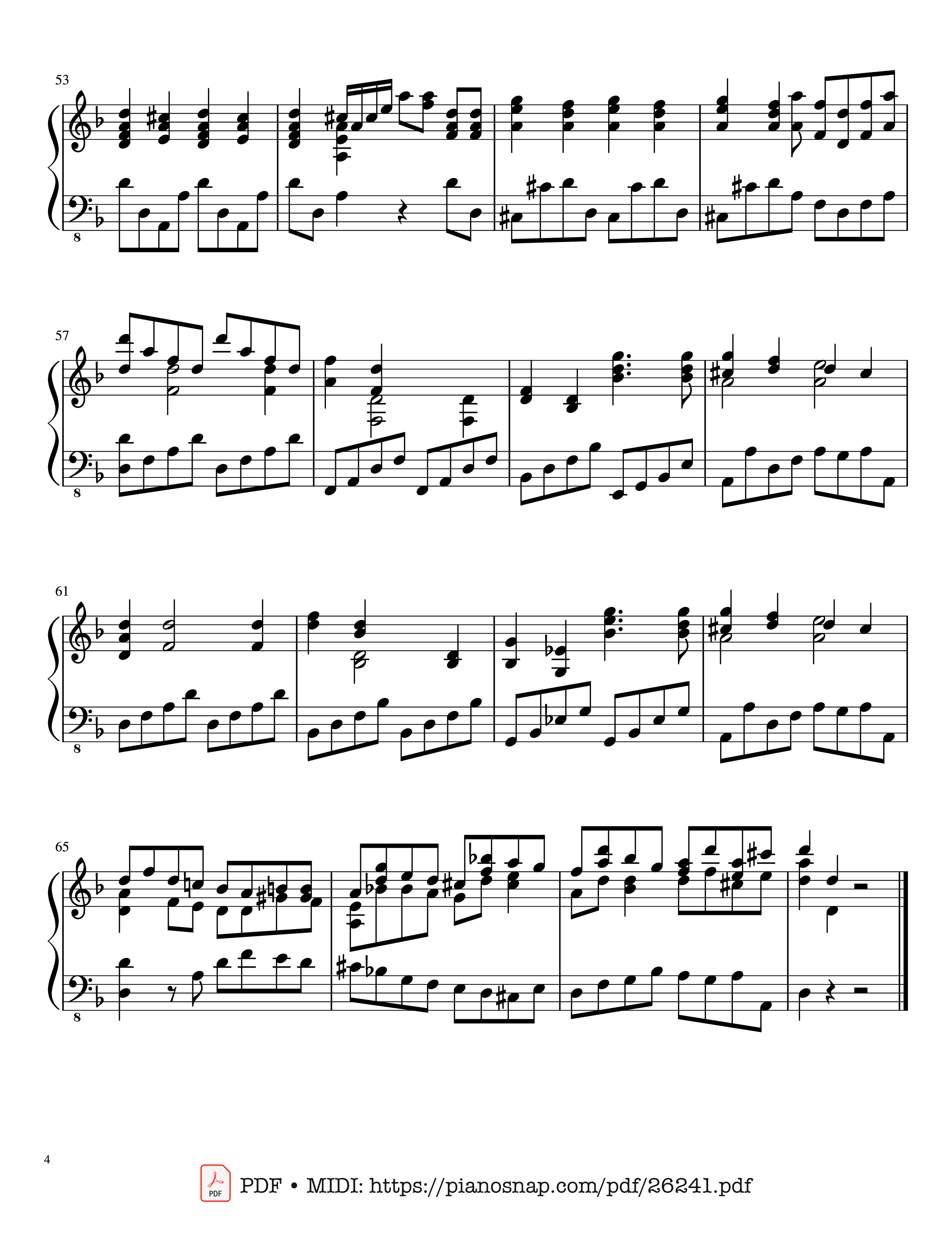 Page 4 of Sheet music PDF Piano Requiem in D Minor, Dies Irae, By W. A. Mozart - W. A. Mozart