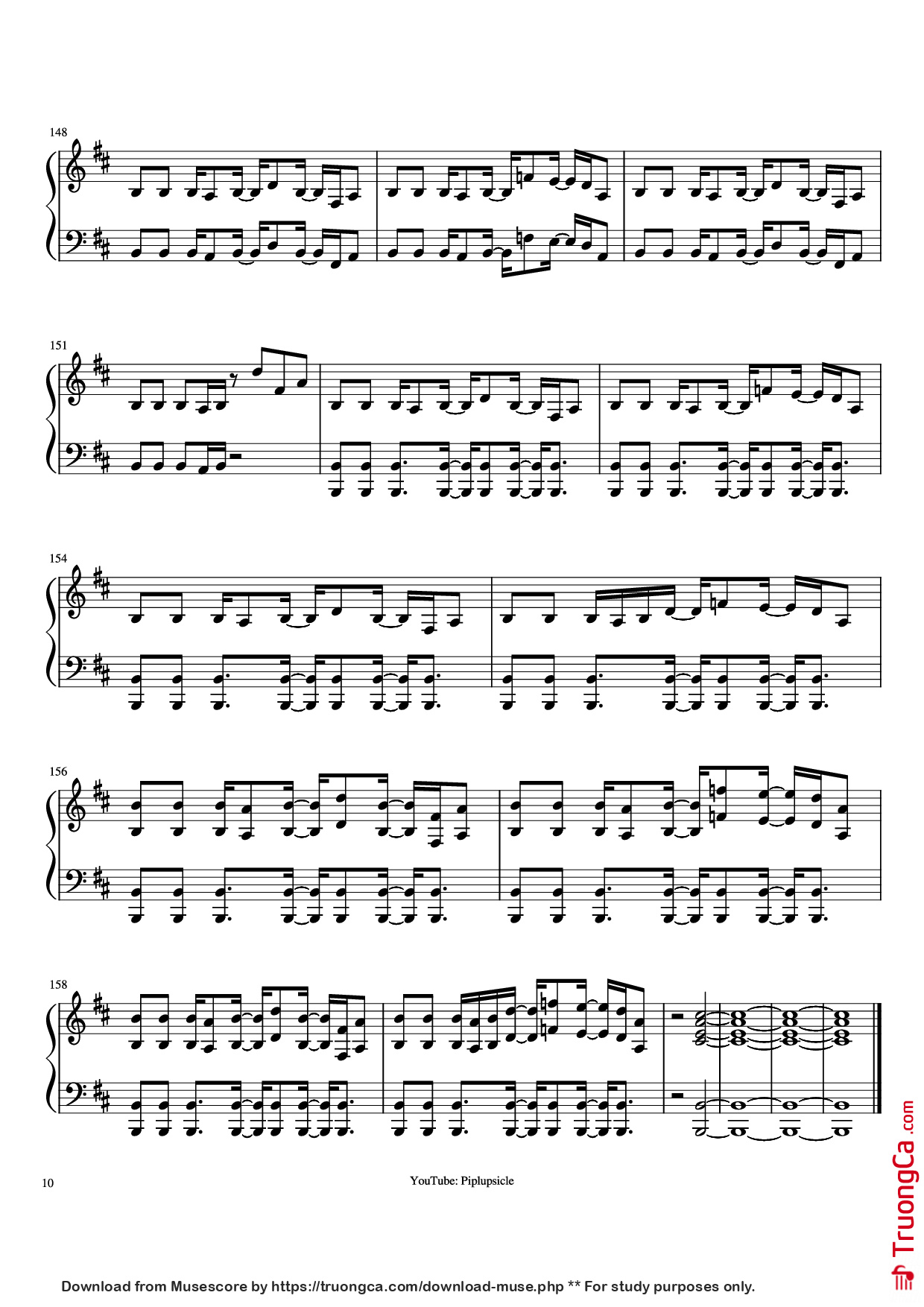 Page 10 of Sheet music PDF Piano Giorno