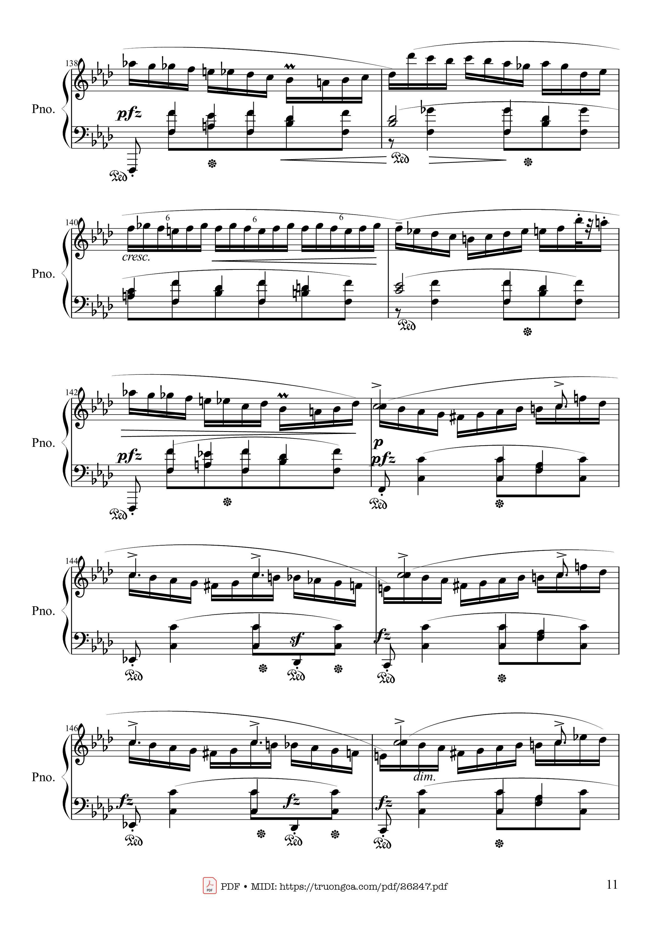 Page 11 of Sheet music PDF Piano Polonaise Heroic in A-flat Major, Op. 53 - Frédéric Chopin