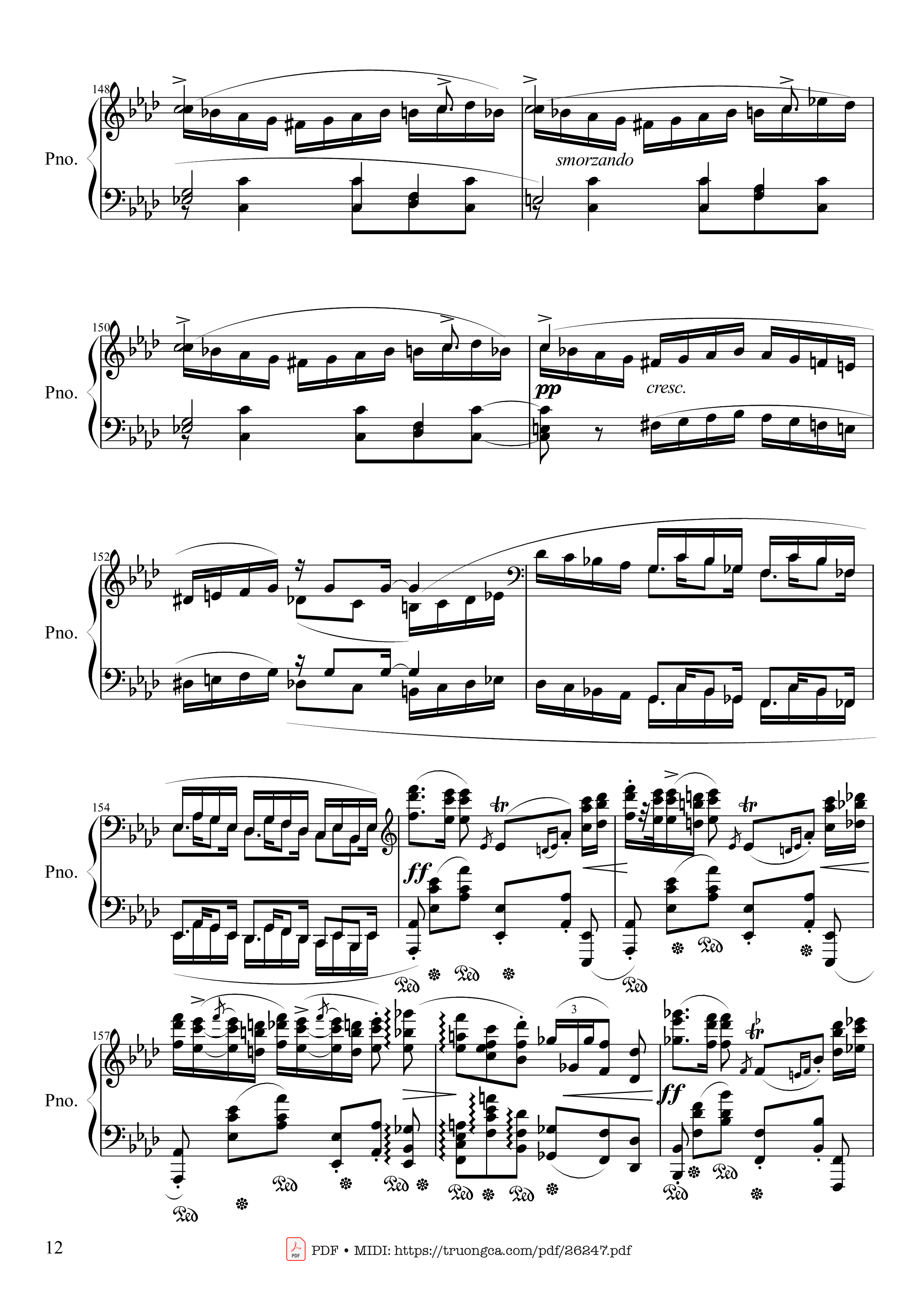 Page 12 of Sheet music PDF Piano Polonaise Heroic in A-flat Major, Op. 53 - Frédéric Chopin