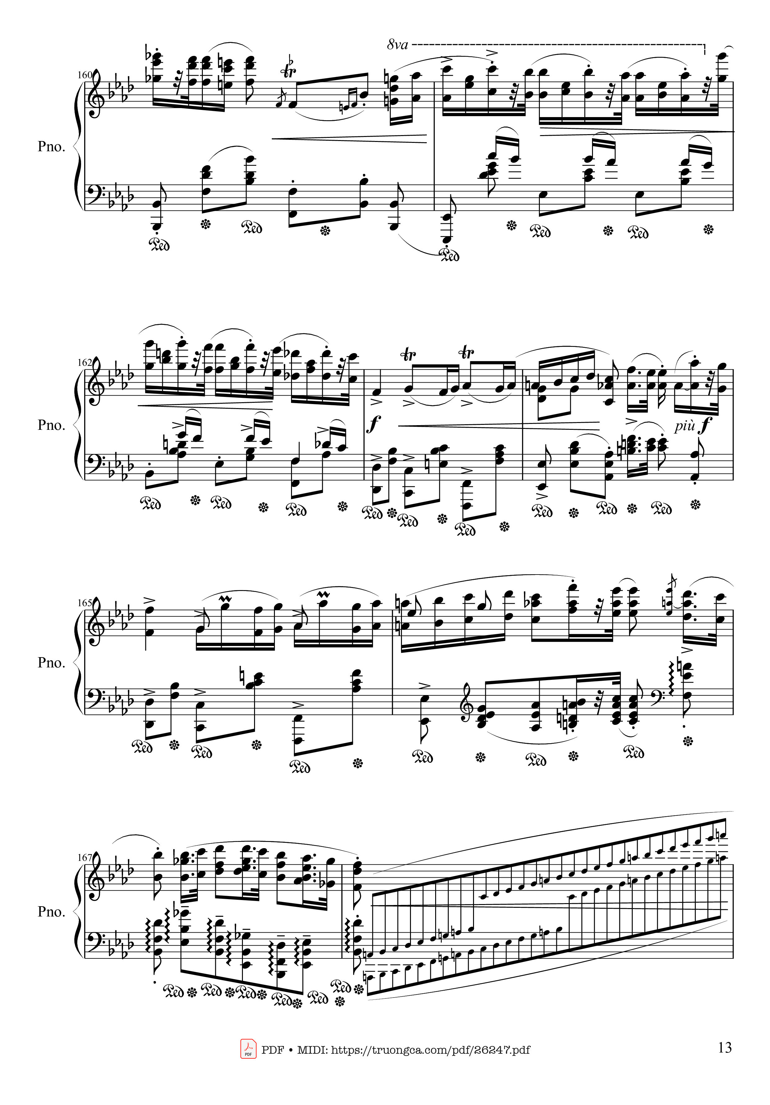 Page 13 of Sheet music PDF Piano Polonaise Heroic in A-flat Major, Op. 53 - Frédéric Chopin