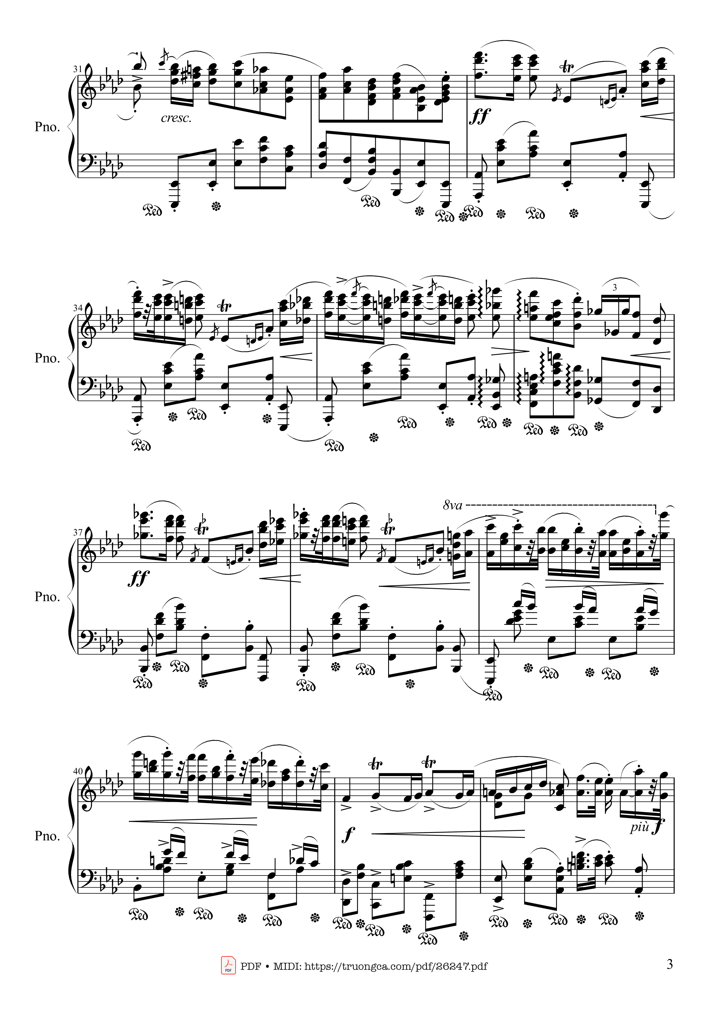 Page 3 of Sheet music PDF Piano Polonaise Heroic in A-flat Major, Op. 53 - Frédéric Chopin