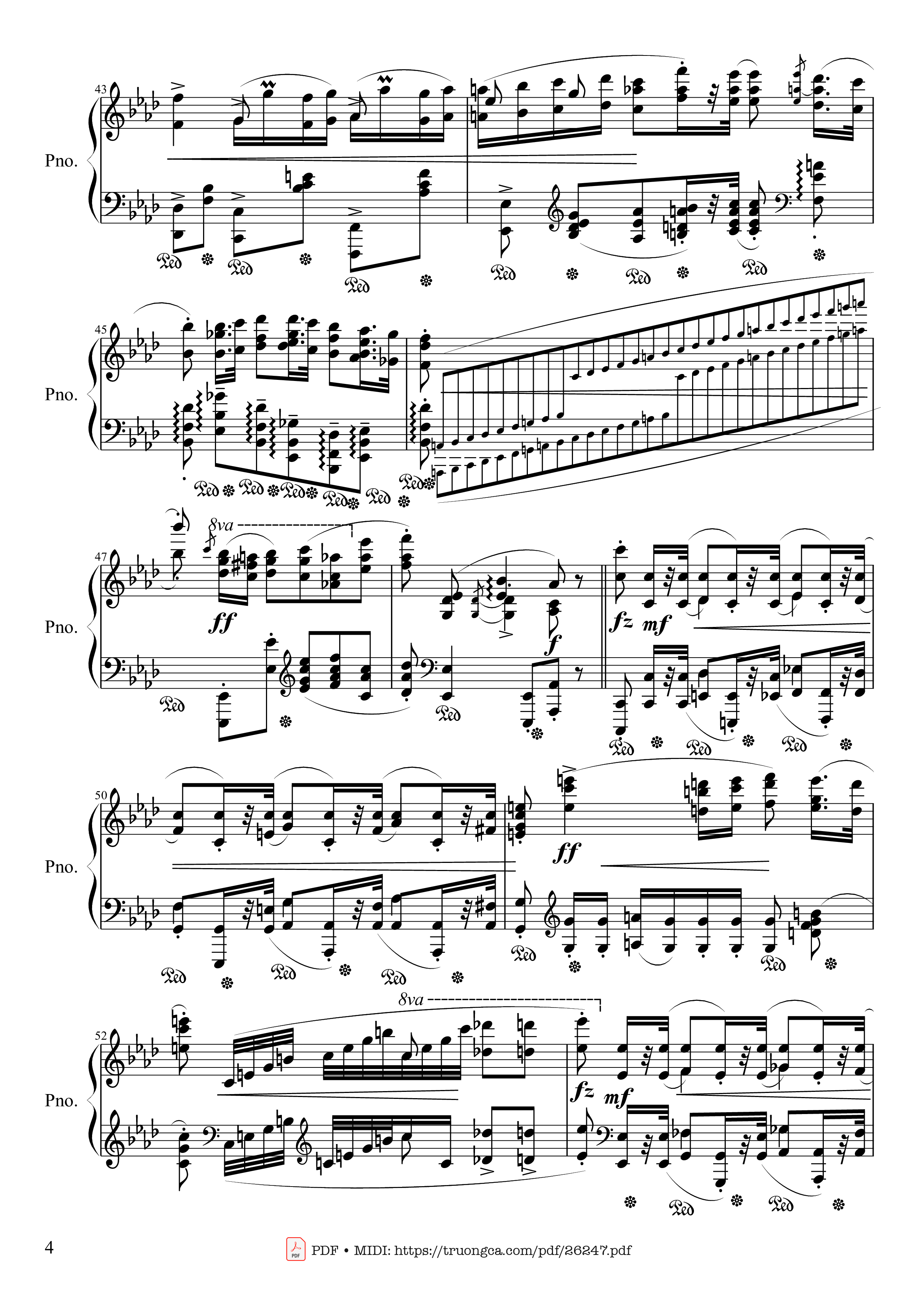 Page 4 of Sheet music PDF Piano Polonaise Heroic in A-flat Major, Op. 53 - Frédéric Chopin