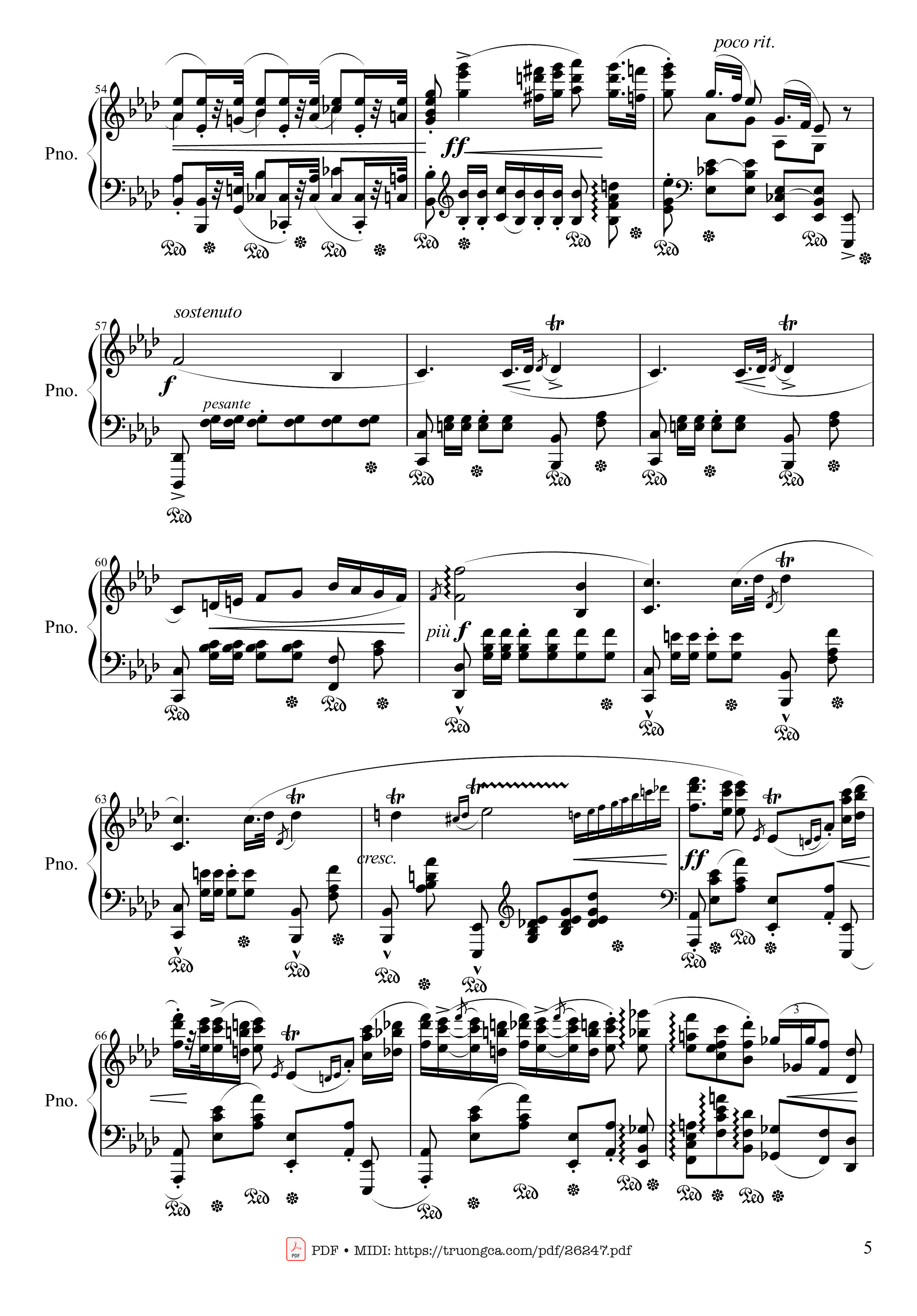 Page 5 of Sheet music PDF Piano Polonaise Heroic in A-flat Major, Op. 53 - Frédéric Chopin