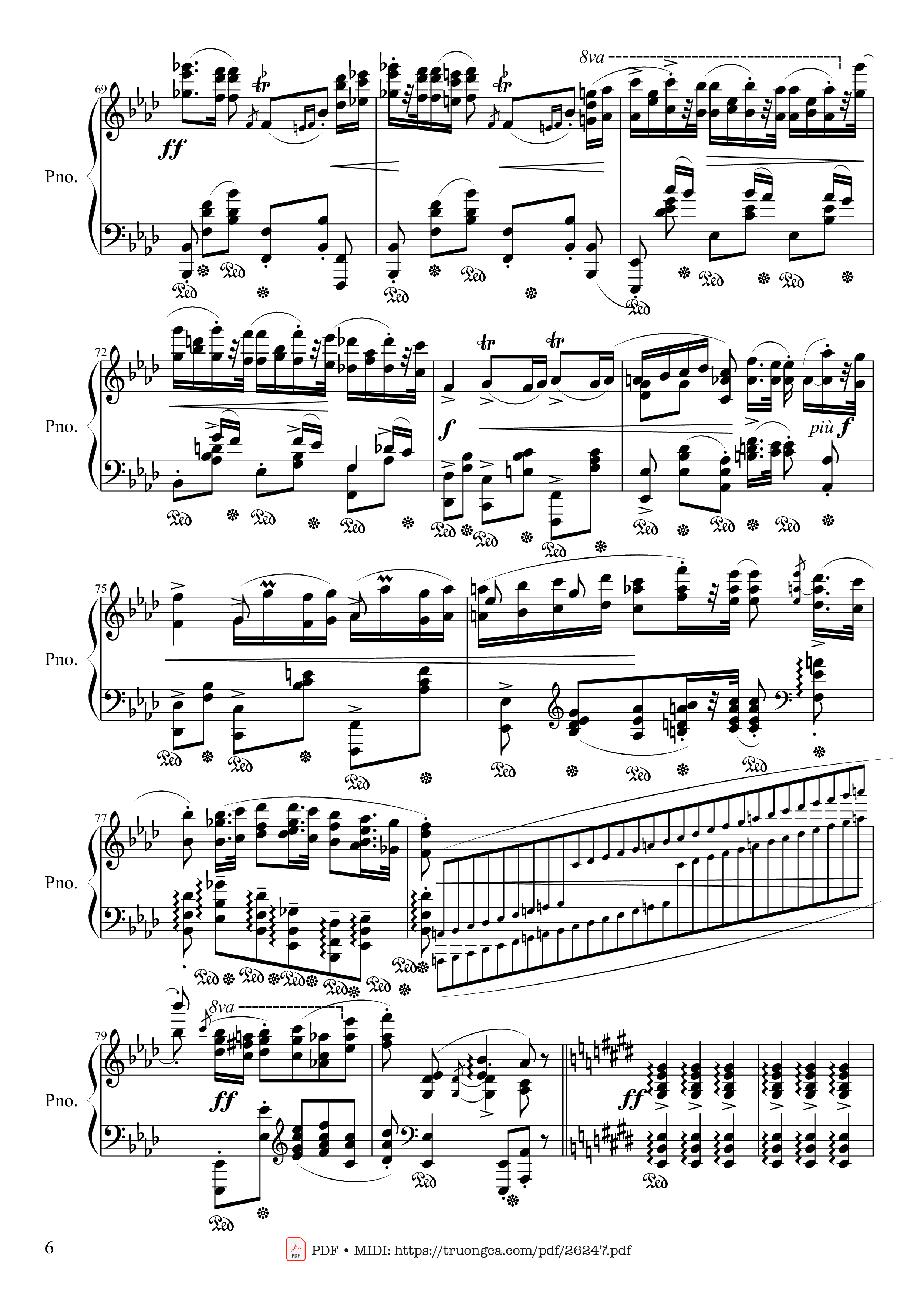 Page 6 of Sheet music PDF Piano Polonaise Heroic in A-flat Major, Op. 53 - Frédéric Chopin