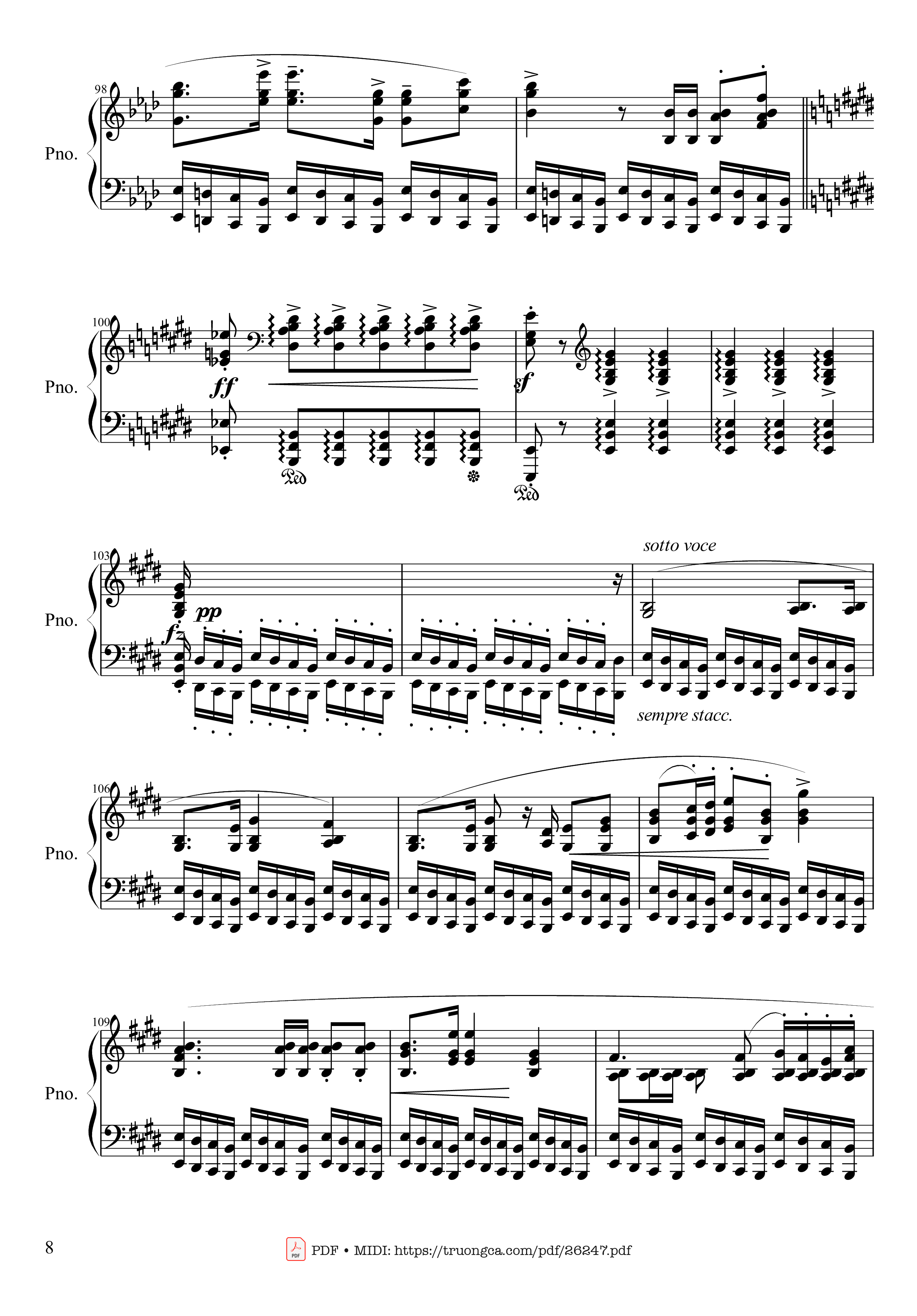 Page 8 of Sheet music PDF Piano Polonaise Heroic in A-flat Major, Op. 53 - Frédéric Chopin