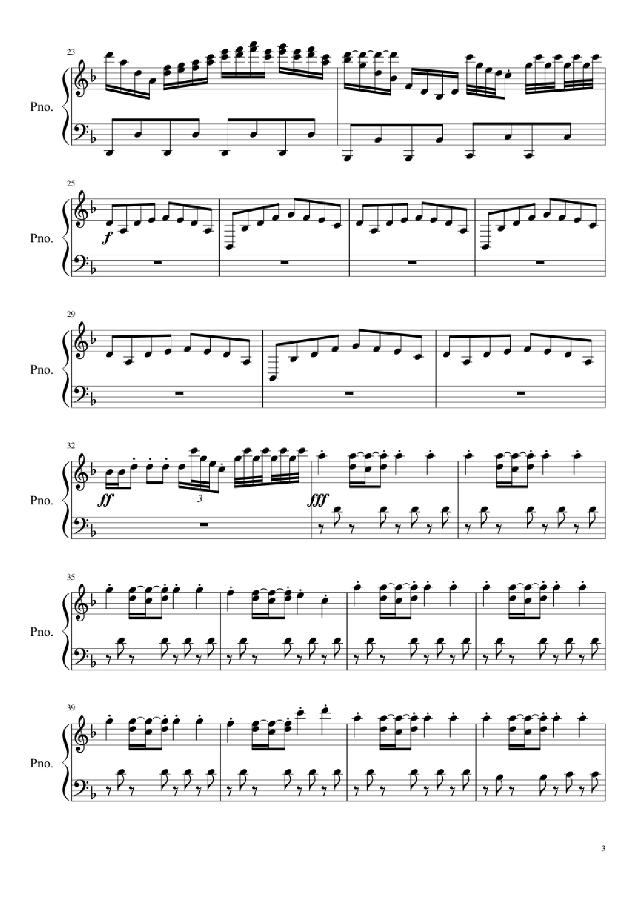 Page 3 of Sheet music PDF Piano Ludicrous Speed Piano - F-777