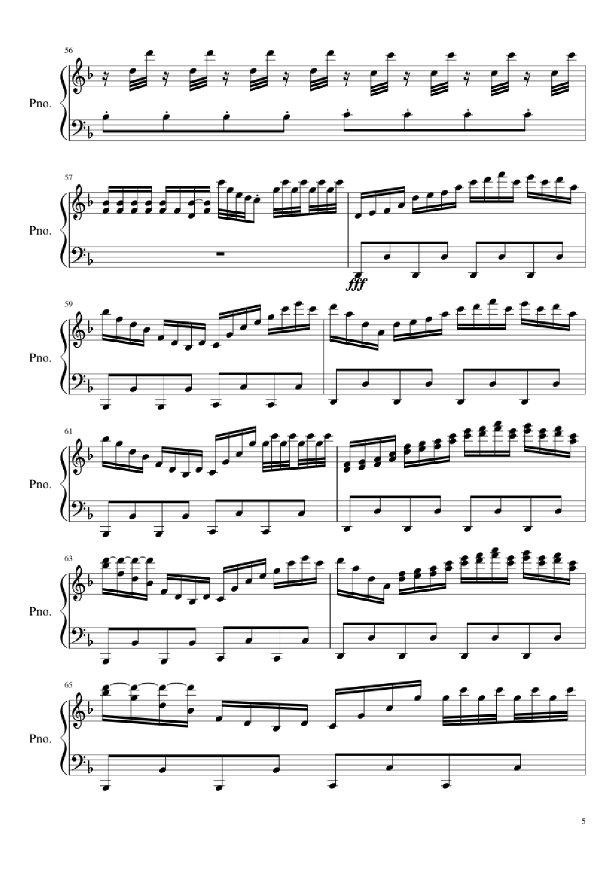 Page 5 of Sheet music PDF Piano Ludicrous Speed Piano - F-777