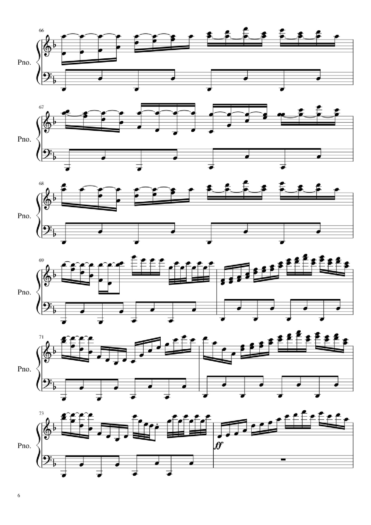 Page 6 of Sheet music PDF Piano Ludicrous Speed Piano - F-777