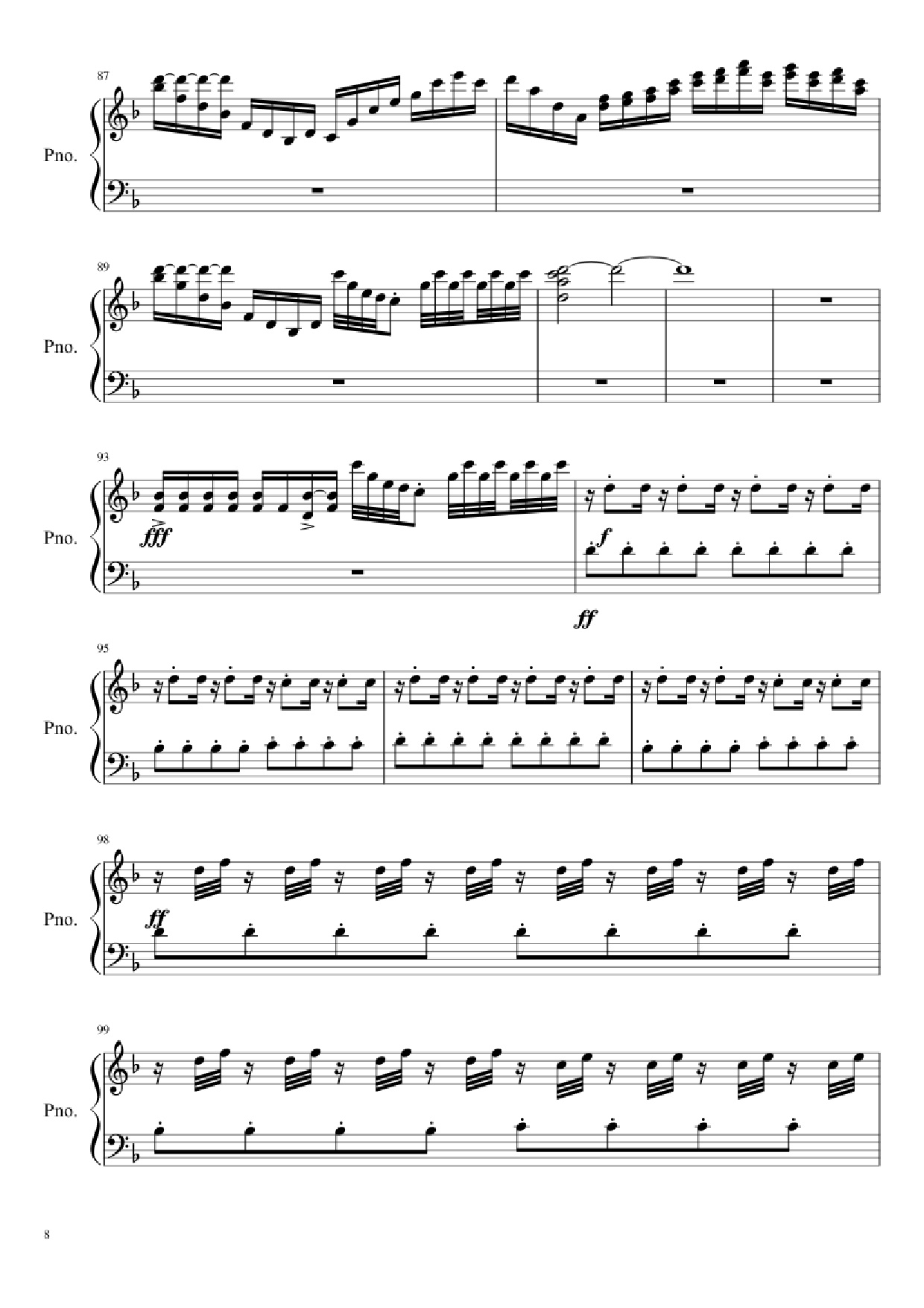 Page 8 of Sheet music PDF Piano Ludicrous Speed Piano - F-777