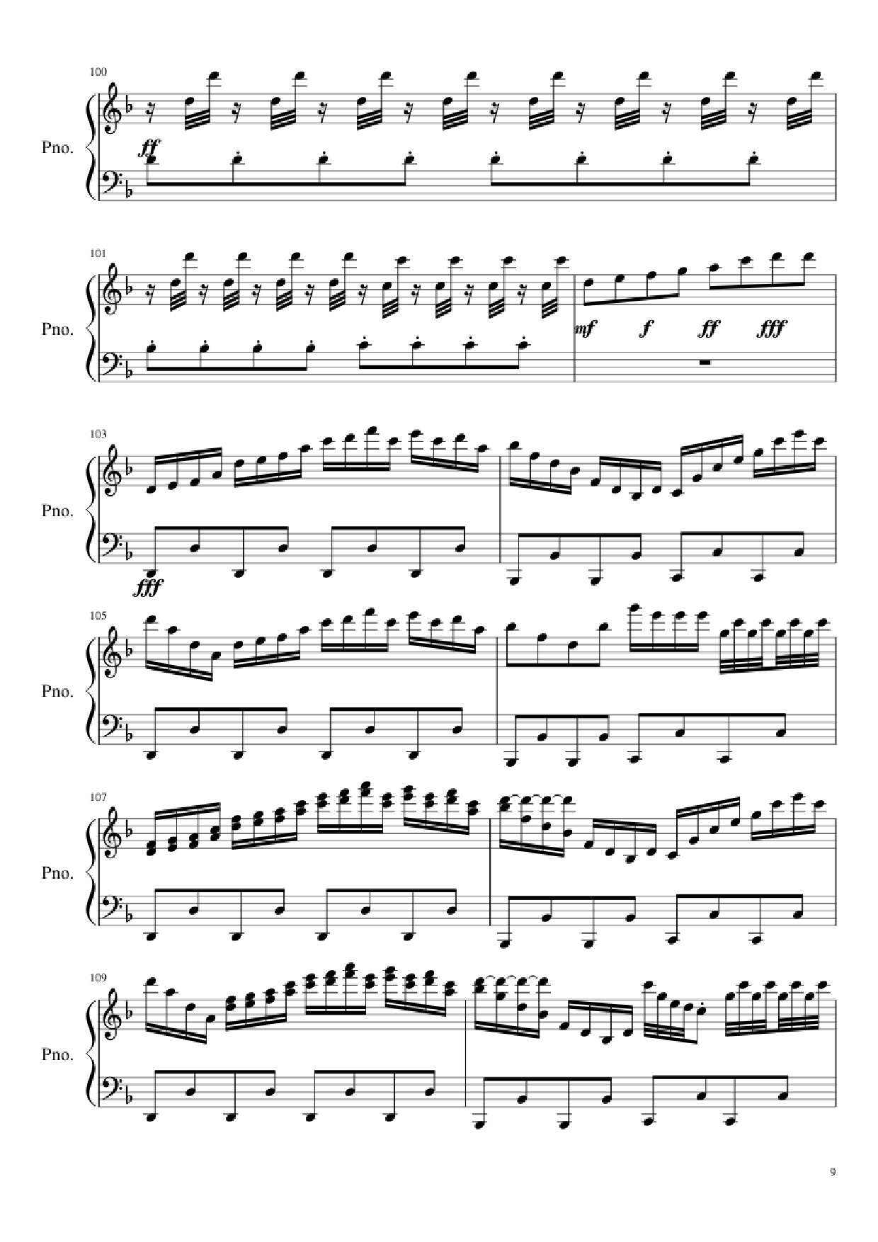 Page 9 of Sheet music PDF Piano Ludicrous Speed Piano - F-777