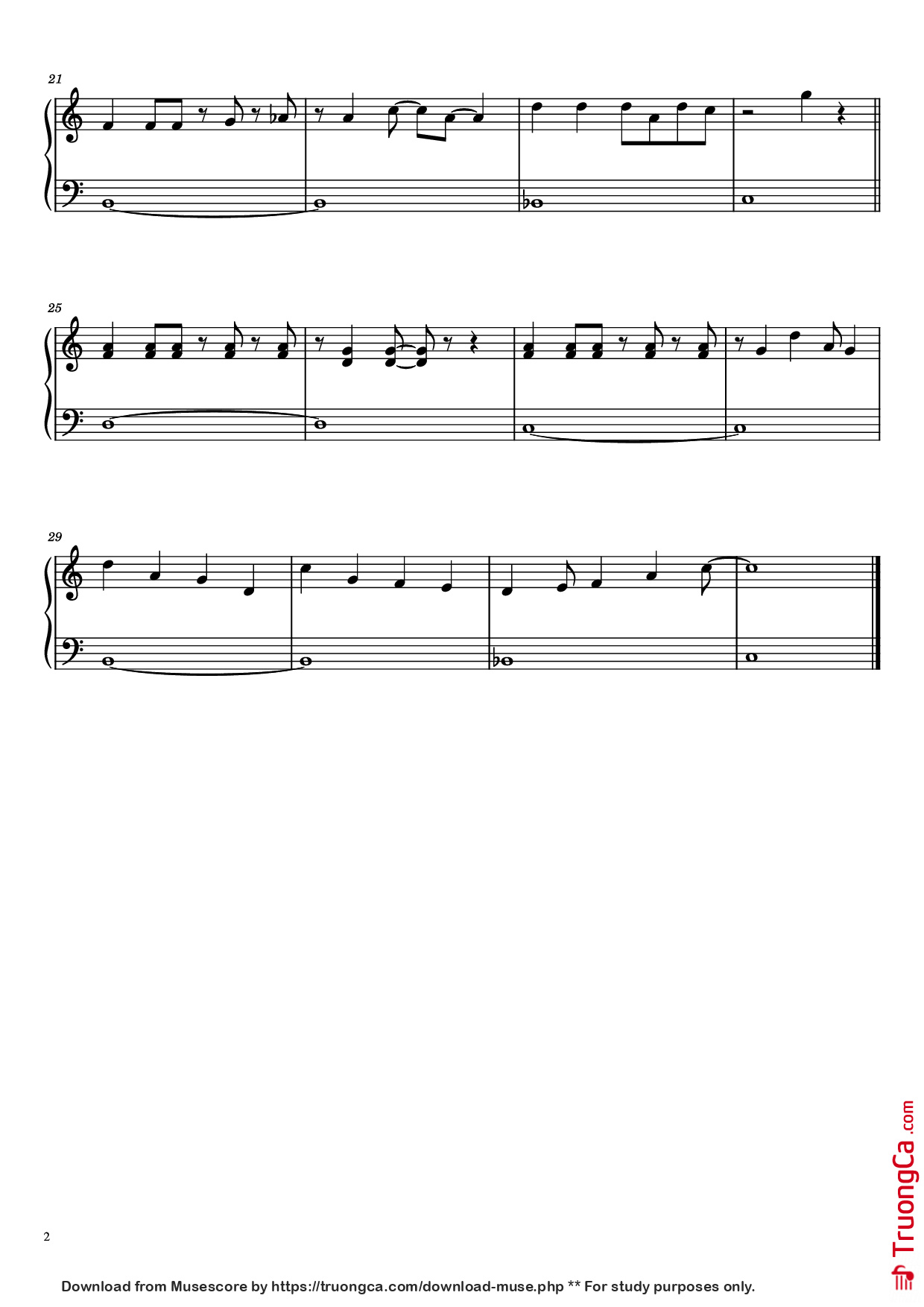 Page 2 of Sheet music PDF Piano Megalovania Theme from Undertale (easy piano) - Toby Fox