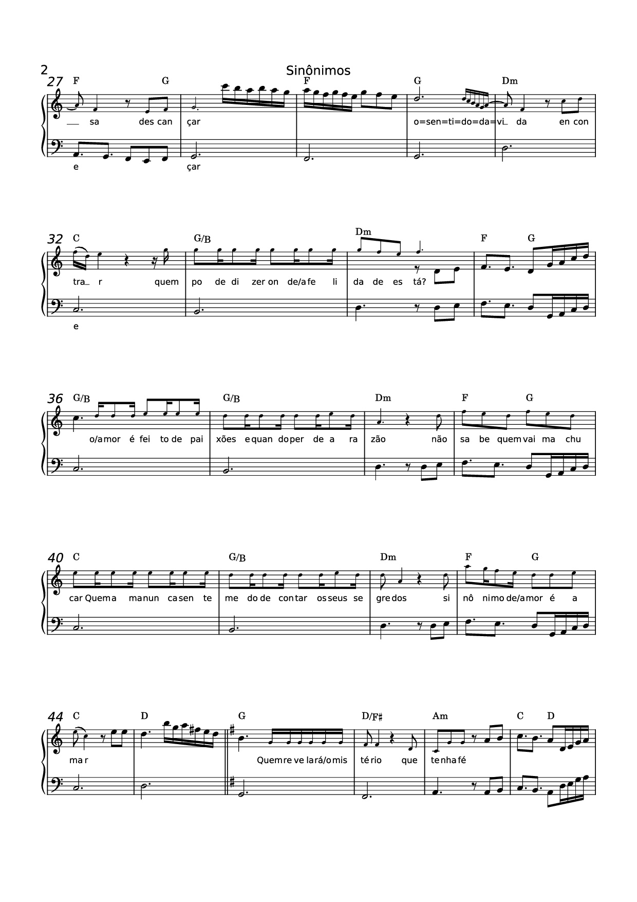 Page 2 of Sheet music PDF Piano Sinônimos Piano - 