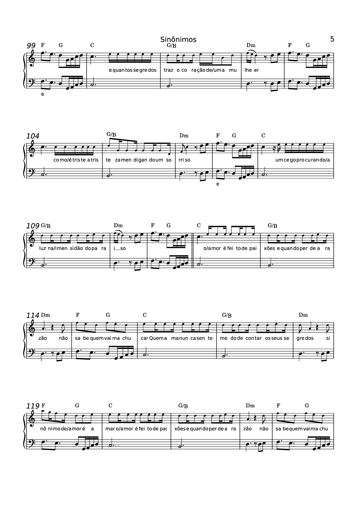 Page 5 of Sheet music PDF Piano Sinônimos Piano - 