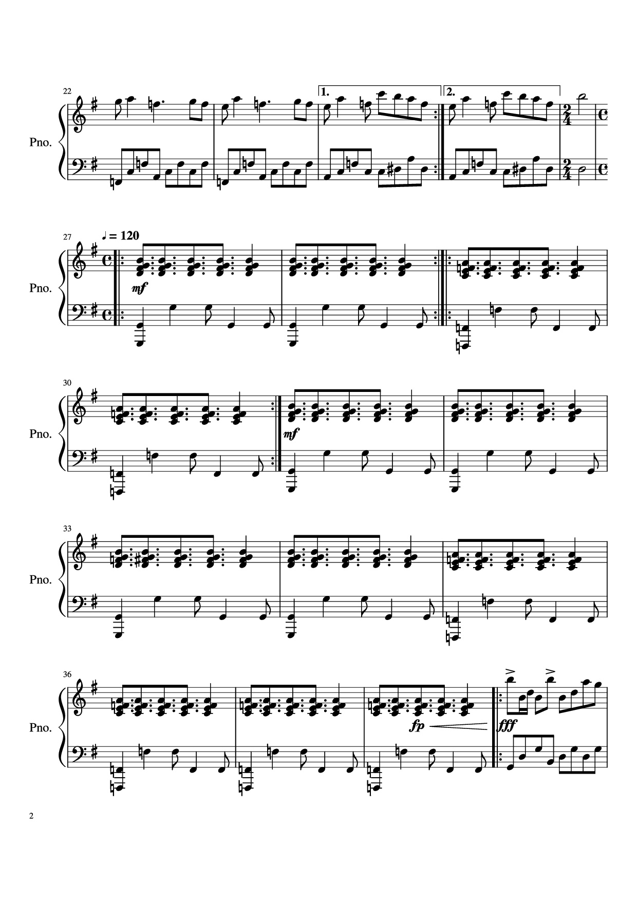 Page 2 of Sheet music PDF Piano Inside Out Piano - Undefined