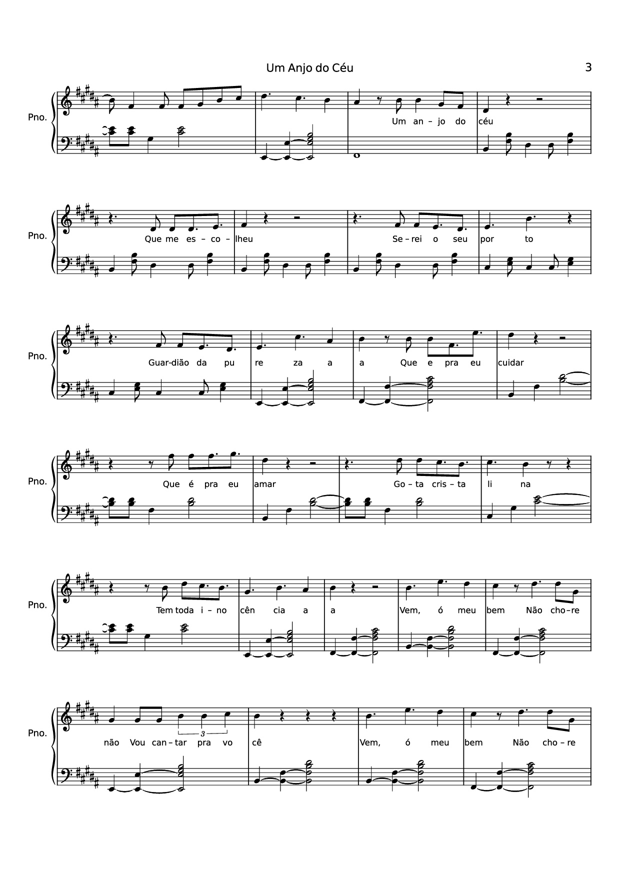 Page 3 of Sheet music PDF Piano Um Anjo do Céu Piano - Maskavo