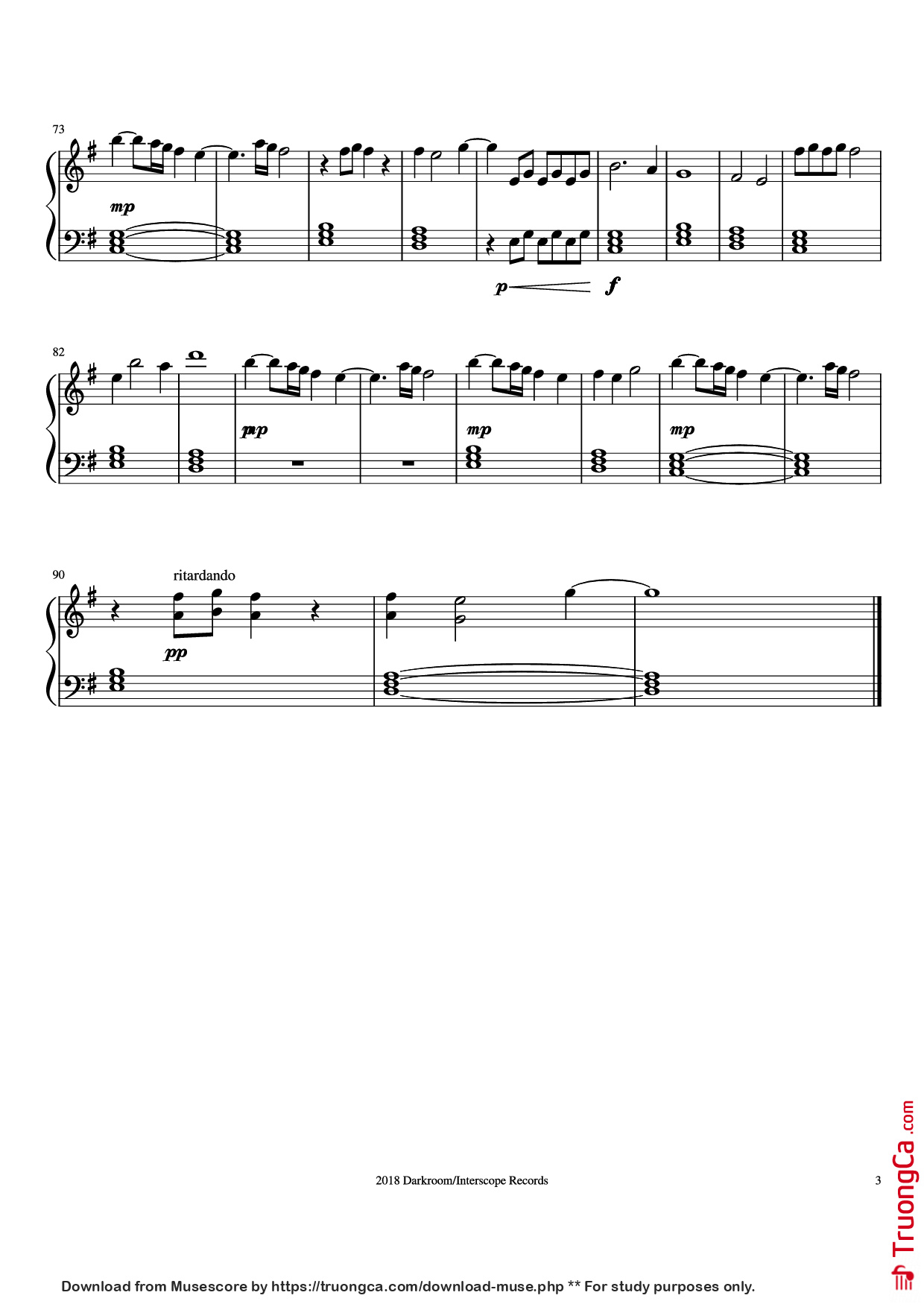 Page 3 of Sheet music PDF Piano lovely Piano - Arranged by Sophie Joslin