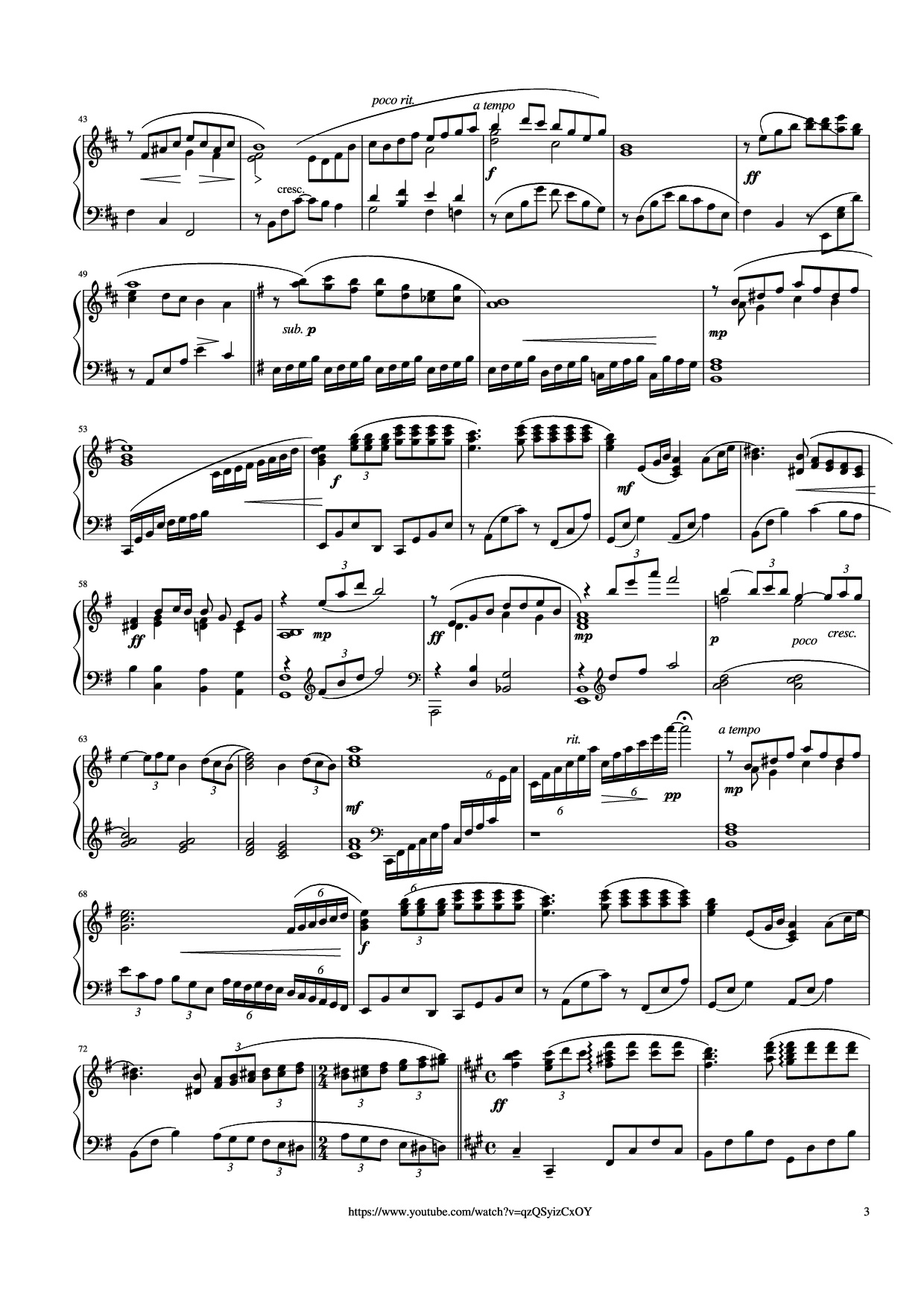 Page 3 of Sheet music PDF Piano Điễm Xưa Piano (Performed by Evan Le) - Trịnh Công Sơn