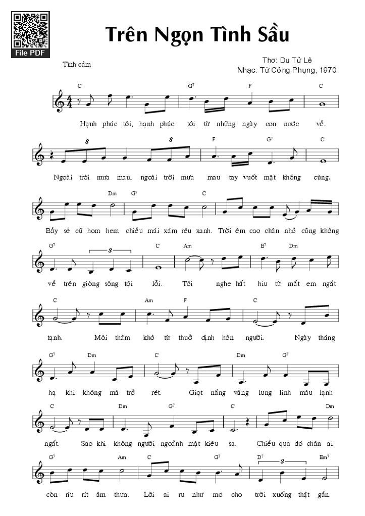 Sheet PDF of Trên Ngọn Tình Sầu