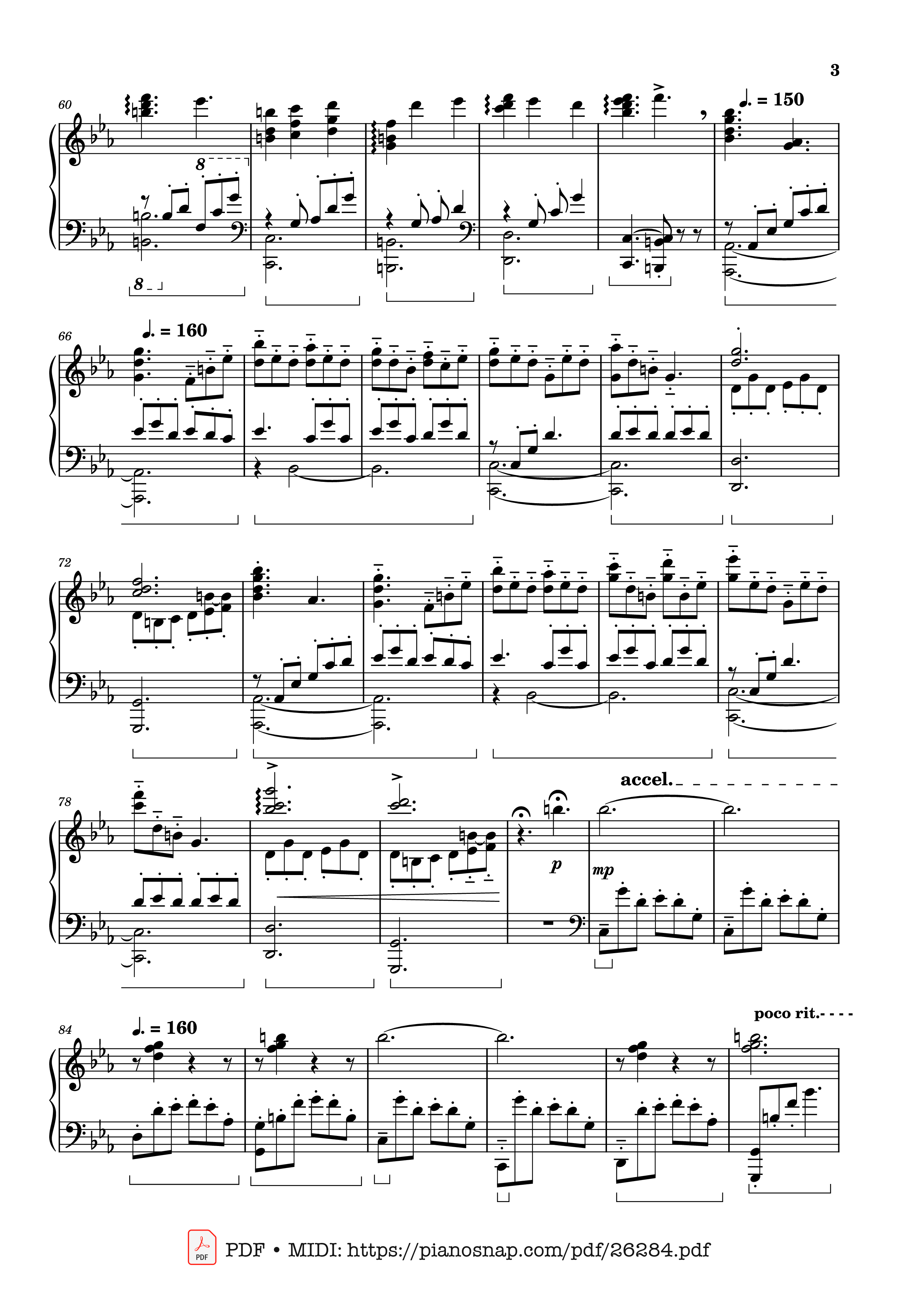 Page 3 of Sheet music PDF Show me the sky, show me how to live Piano - AZALI