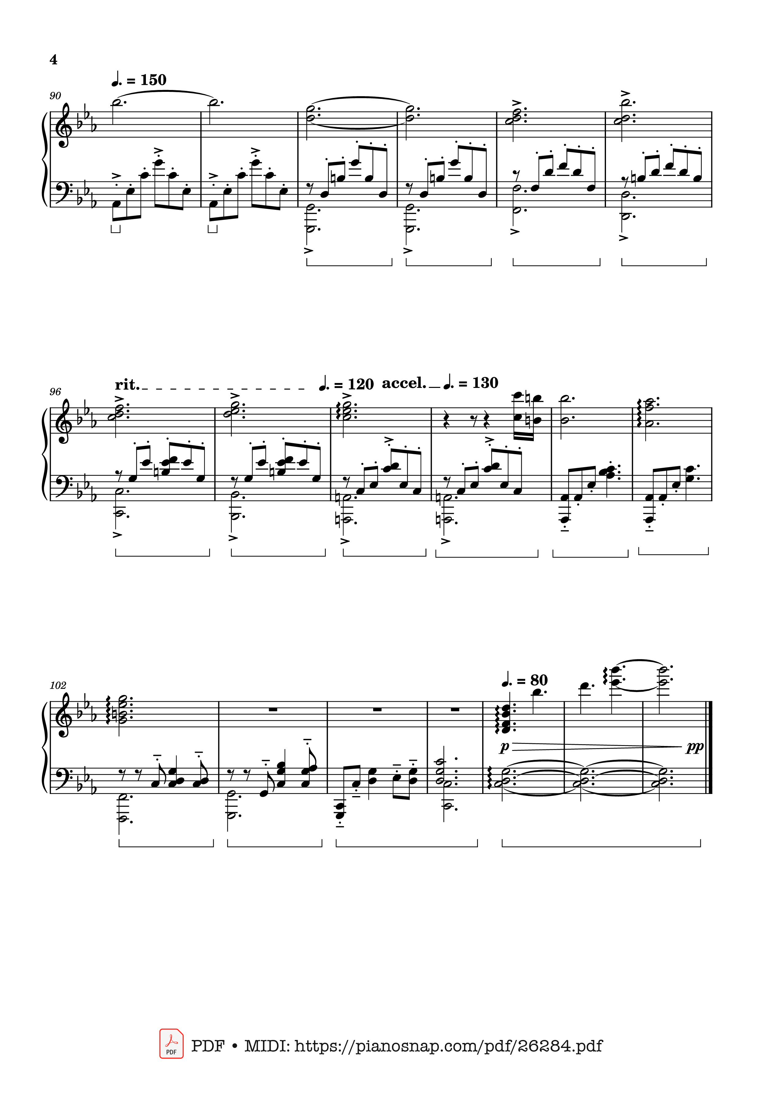 Page 4 of Sheet music PDF Show me the sky, show me how to live Piano - AZALI