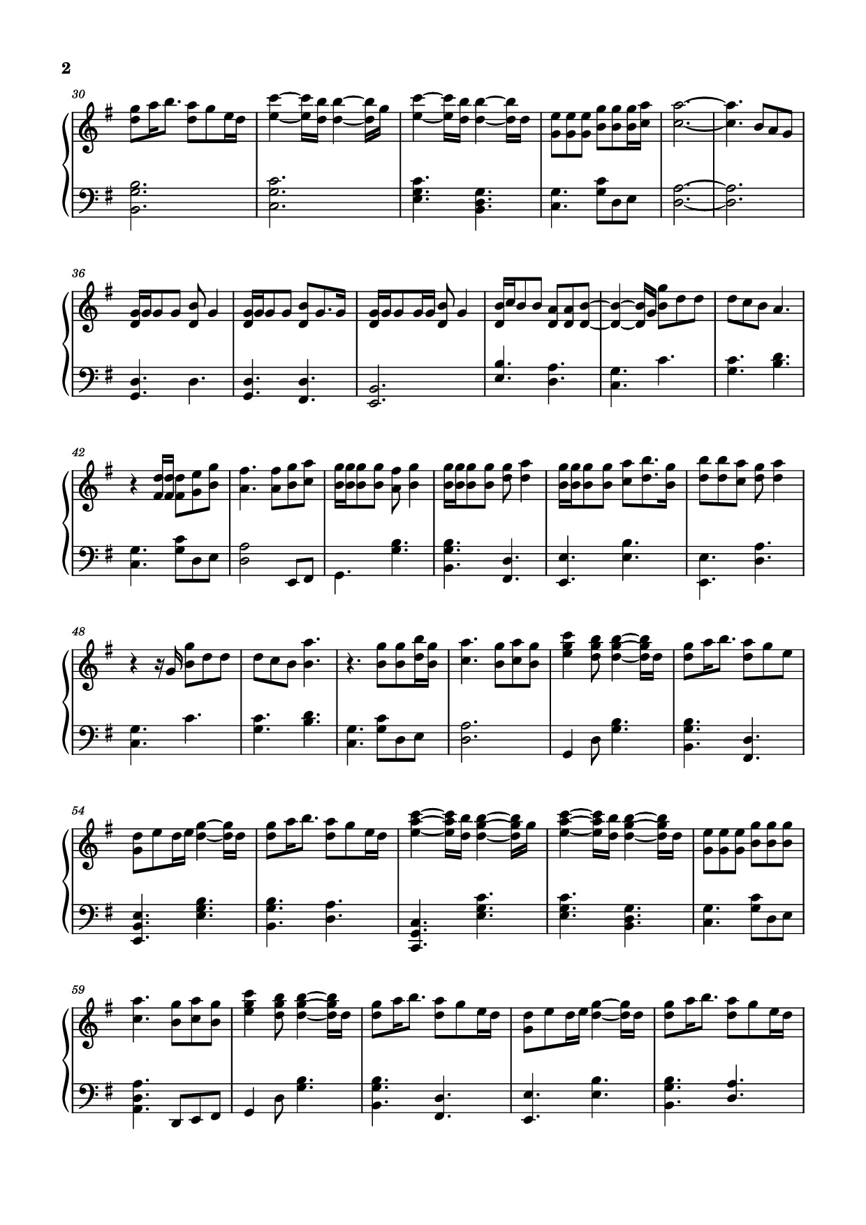 Page 2 of Sheet music PDF Piano Number One Girl Piano - ROSE