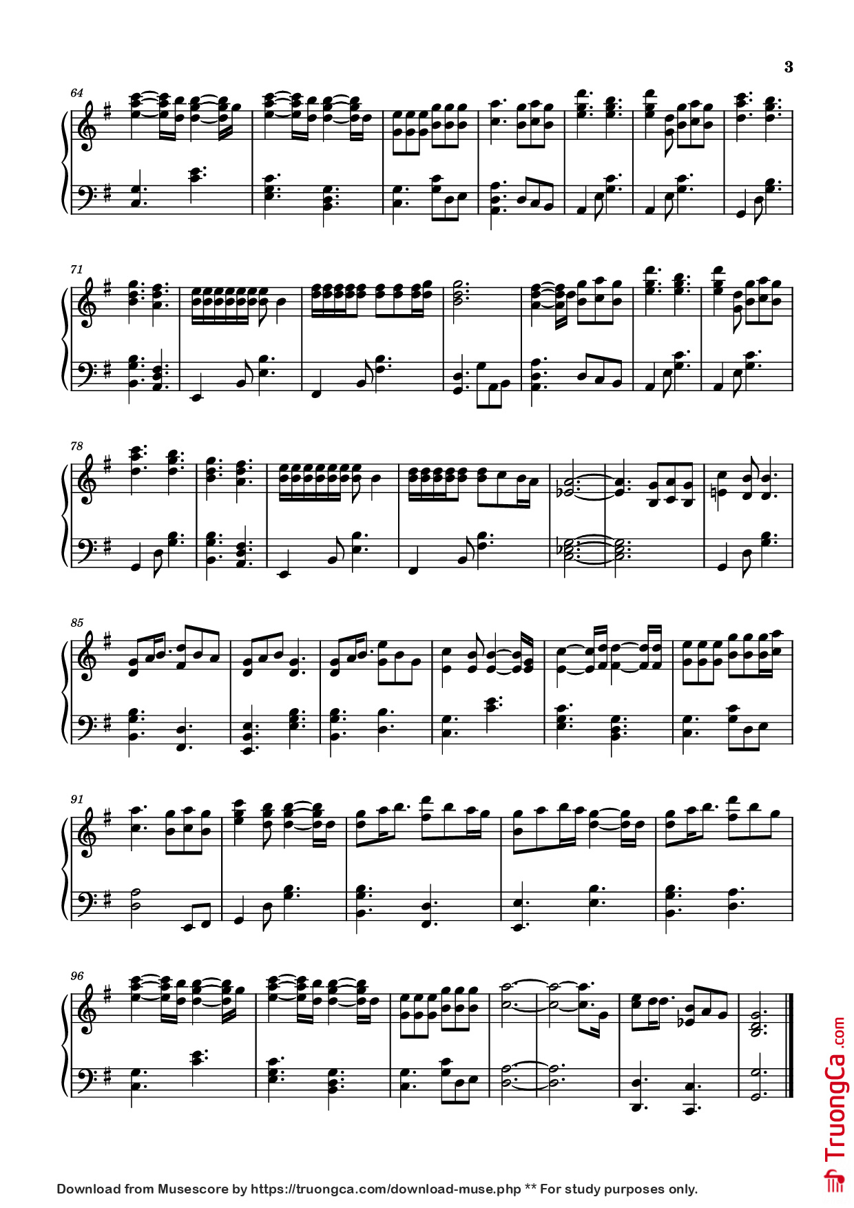 Page 3 of Sheet music PDF Piano Number One Girl Piano - ROSE
