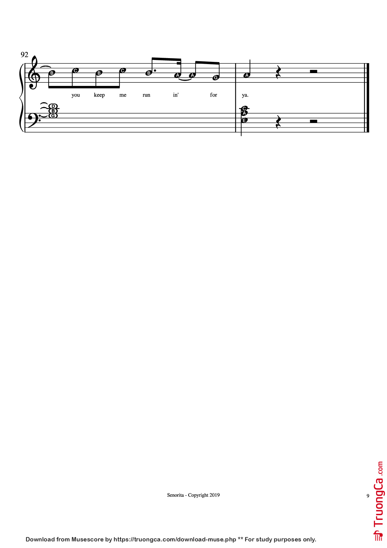 Page 9 of Sheet music PDF Piano Senorita Piano - Camilla Cabello, Shawn Mendes