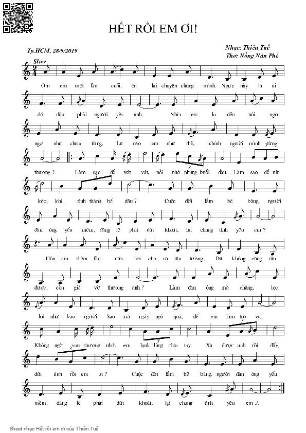 Sheet PDF of Hết rồi em ơi