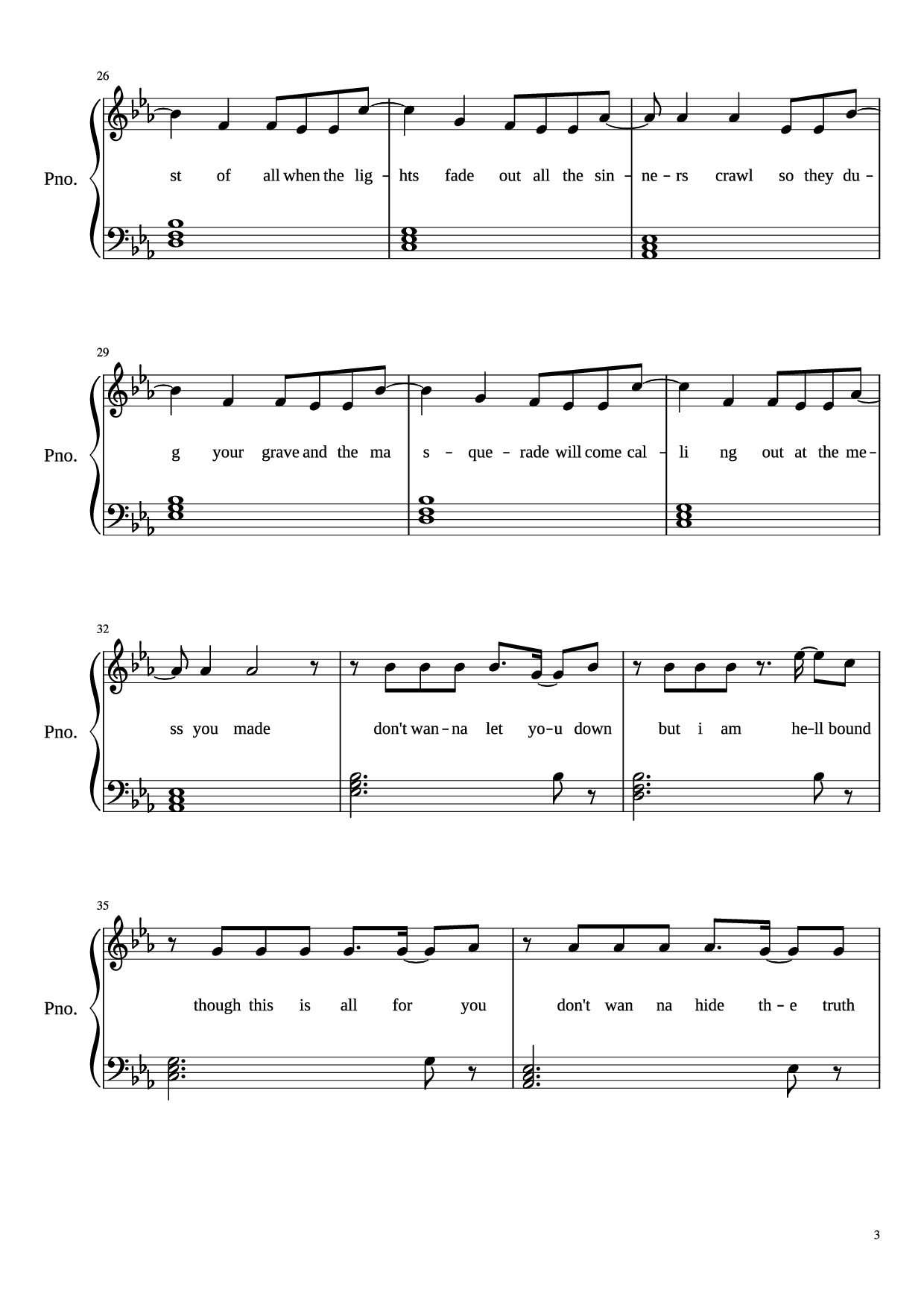 Page 3 of Sheet music PDF Piano Demons (With Lyrics) Piano - Imagine Dragons
