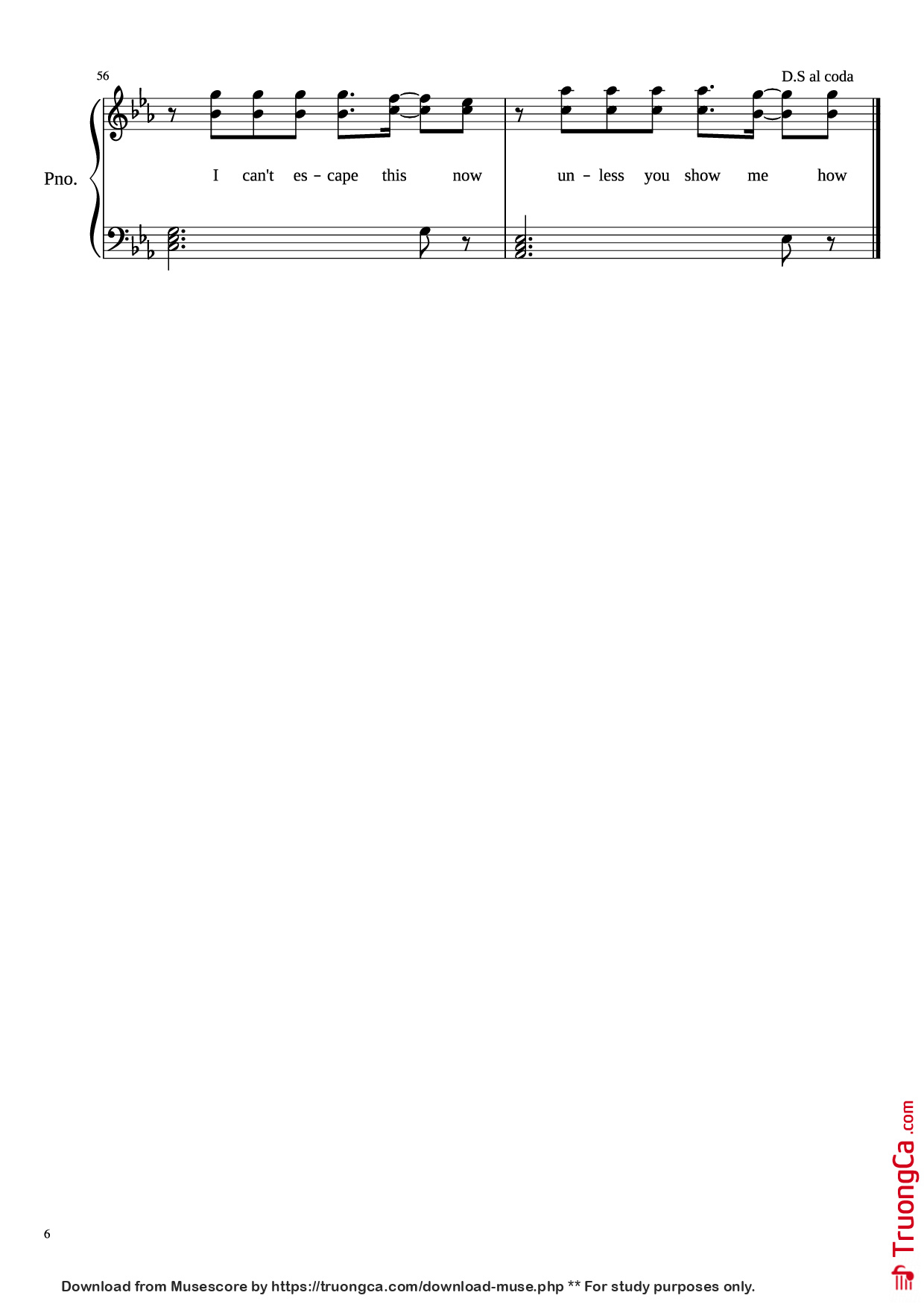 Page 6 of Sheet music PDF Piano Demons (With Lyrics) Piano - Imagine Dragons