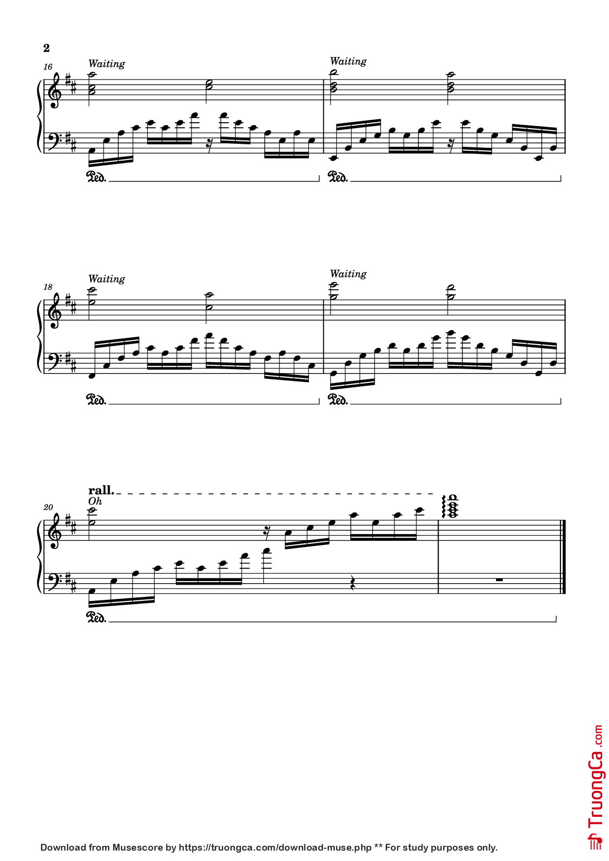 Page 2 of Sheet music PDF Piano Would You Fall in Love with Me Again Piano - Composer / arranger