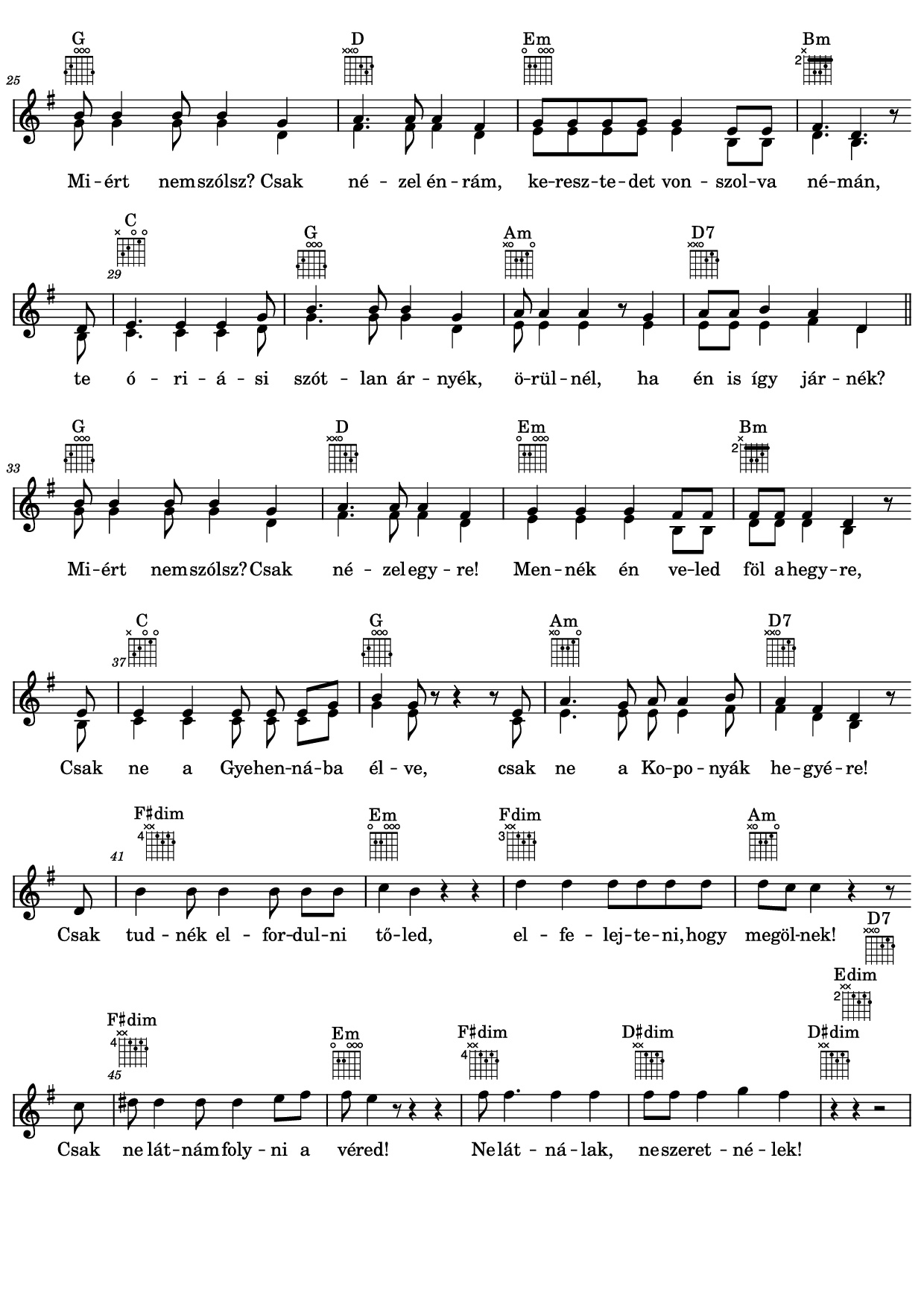 Page 2 of Sheet music PDF A kereszt Guitar TAB - Zene és szöveg: