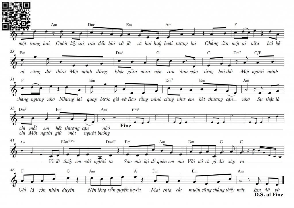 Page 2 of Sheet music PDF Hết thương cạn nhớ - Vương Anh Tú