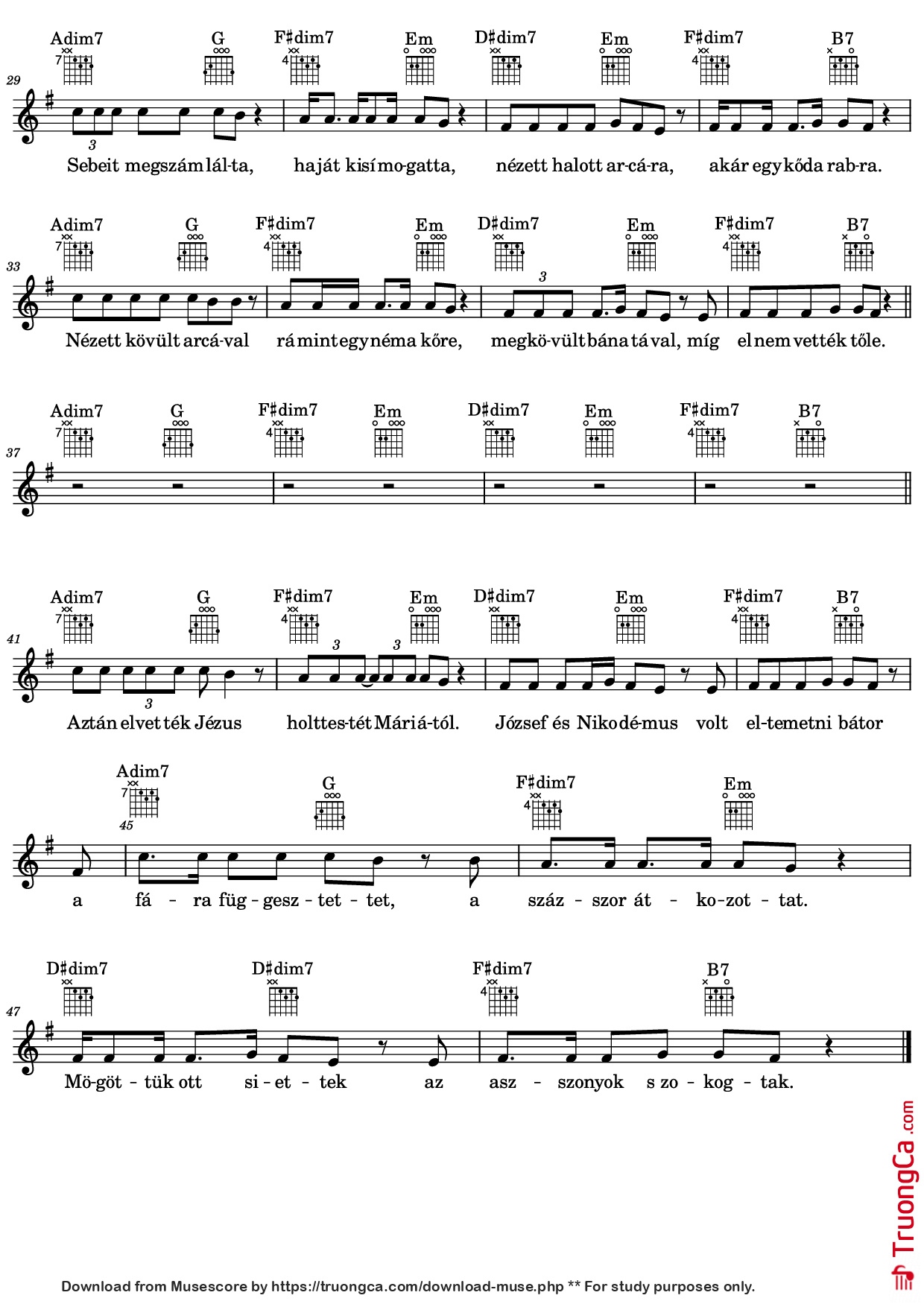 Page 2 of Sheet music PDF József és Nikodémus - Zene és szöveg: