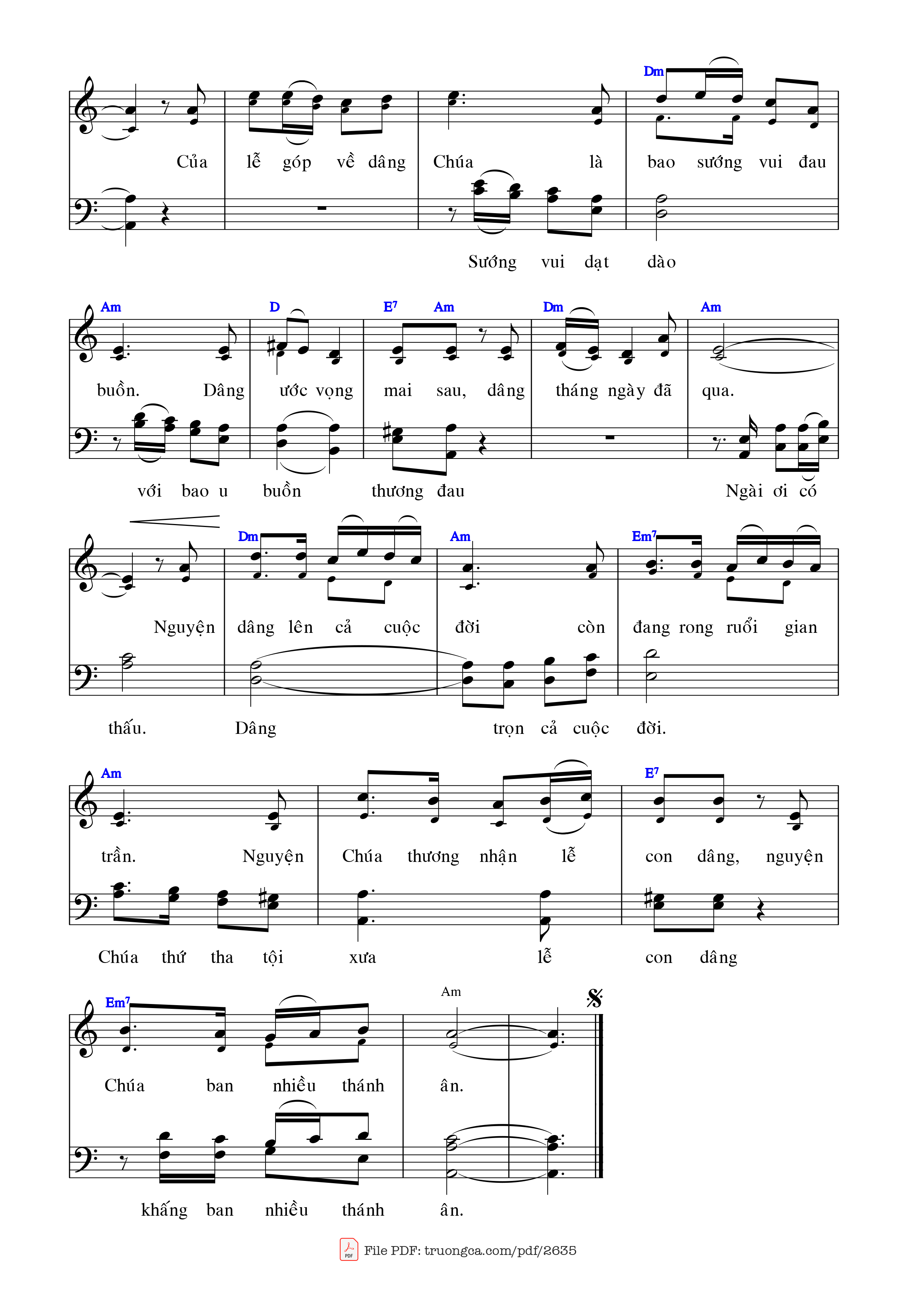 Page 2 of Sheet music PDF Hiến lễ tình yêu - Thế Thông