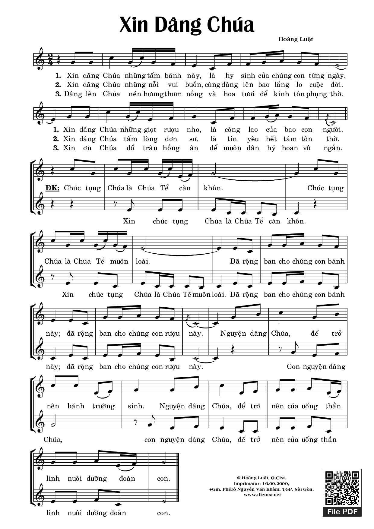 Xin Dâng Chúa - Hoàng Luật