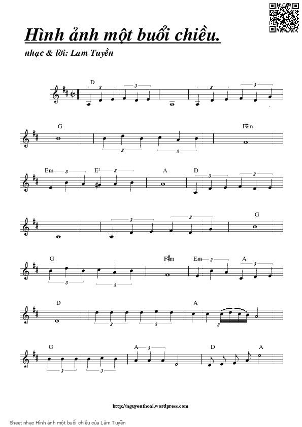 Page 4 of Sheet music PDF Hình ảnh một buổi chiều - Lâm Tuyền