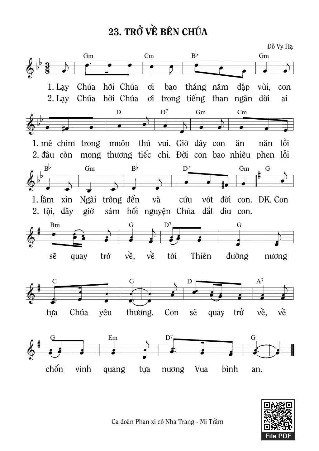 Page 2 of Sheet music PDF Trở Về Bên Chúa - Đỗ Vy Hạ