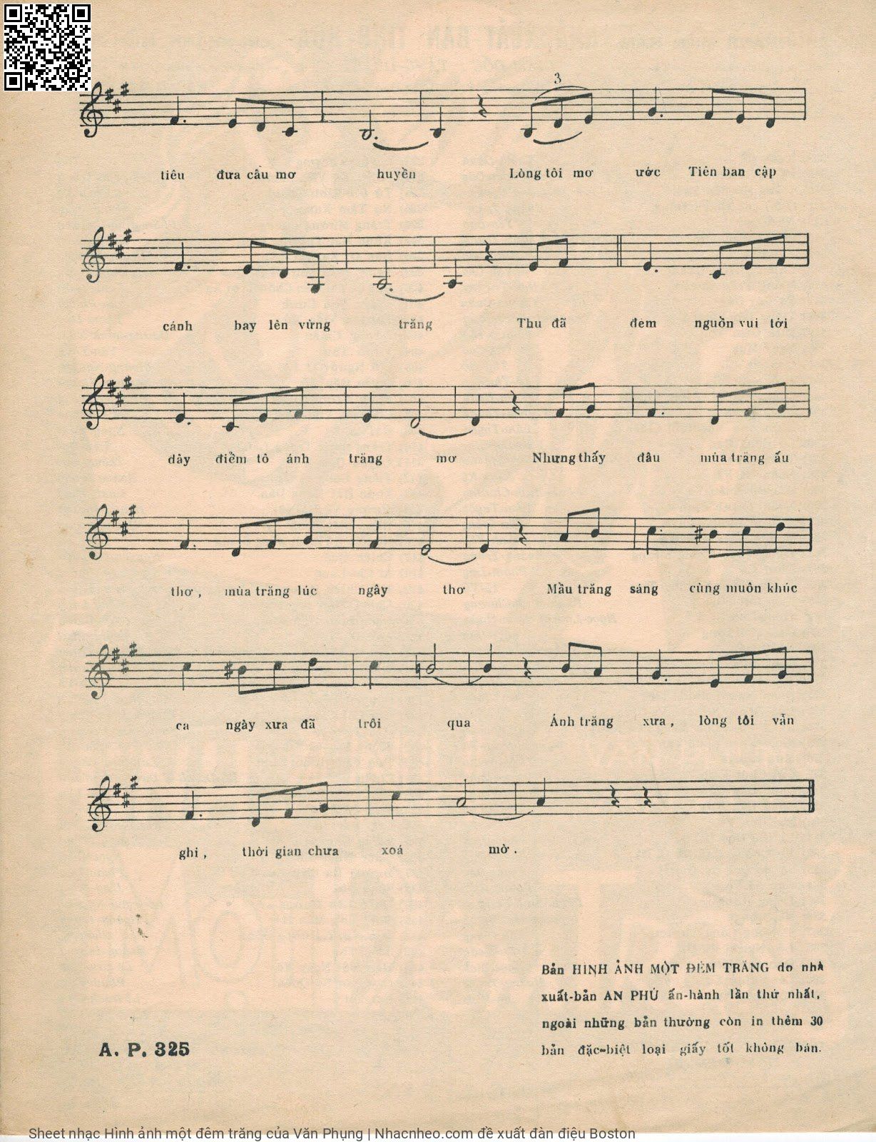 Page 3 of Sheet music PDF Hình ảnh một đêm trăng - Văn Phụng