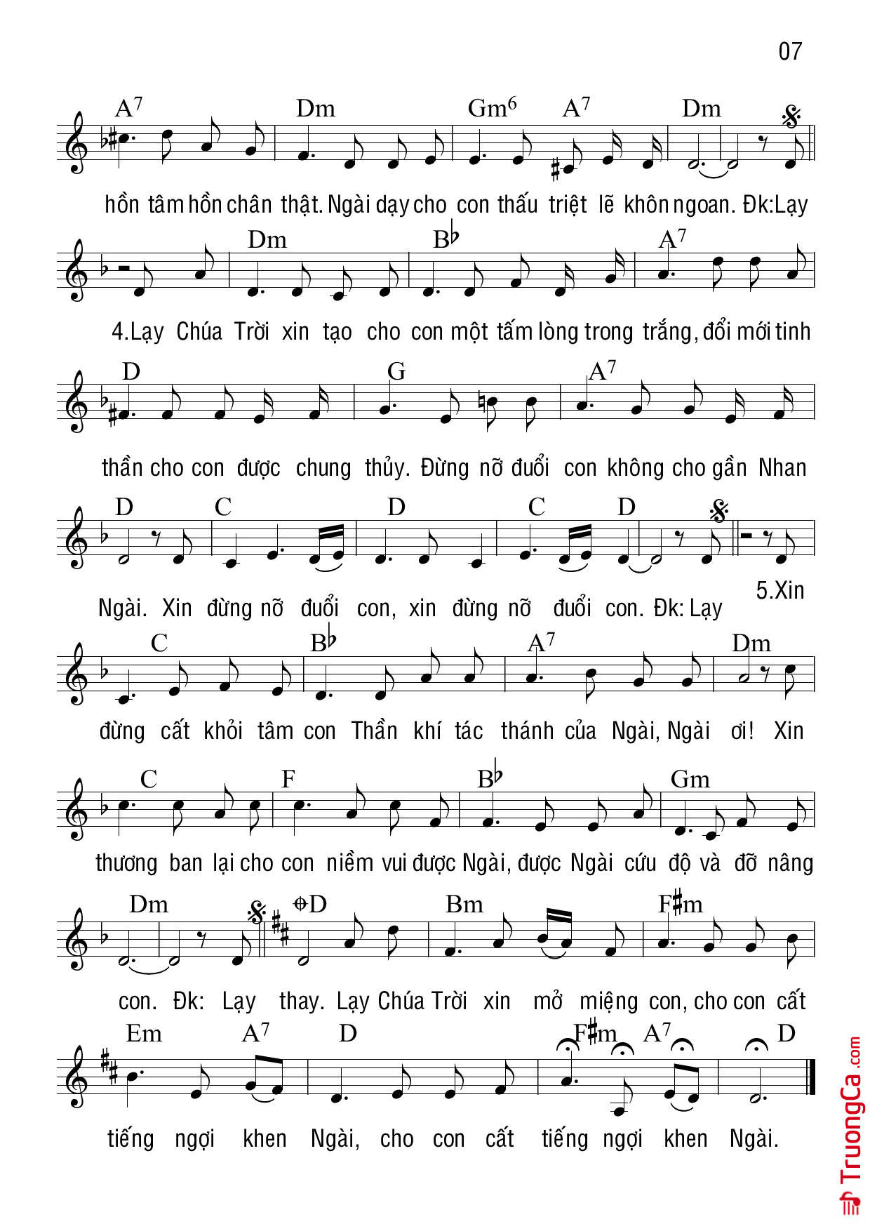 Page 2 of Sheet music PDF Xin Dủ Lòng Thương (Tv 50) - Lm. Thành Tâm