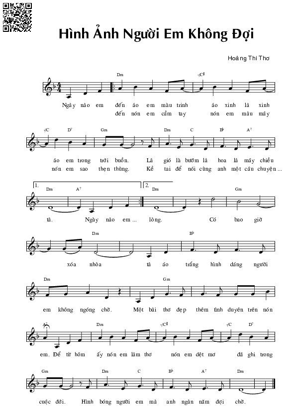 Page 5 of Sheet music PDF Hình ảnh người em không đợi - Hoàng Thi Thơ