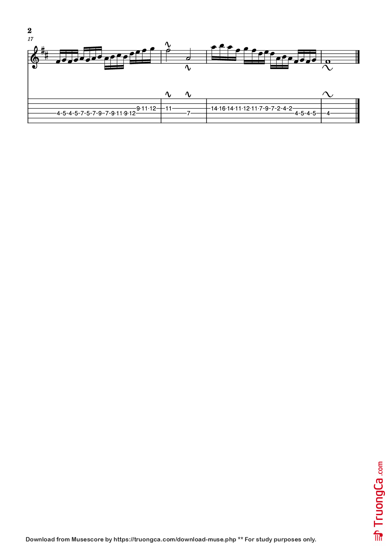 Page 2 of Sheet music PDF Guitar Tab Duvet By Boa - Guitar TAB - FleaBoogie