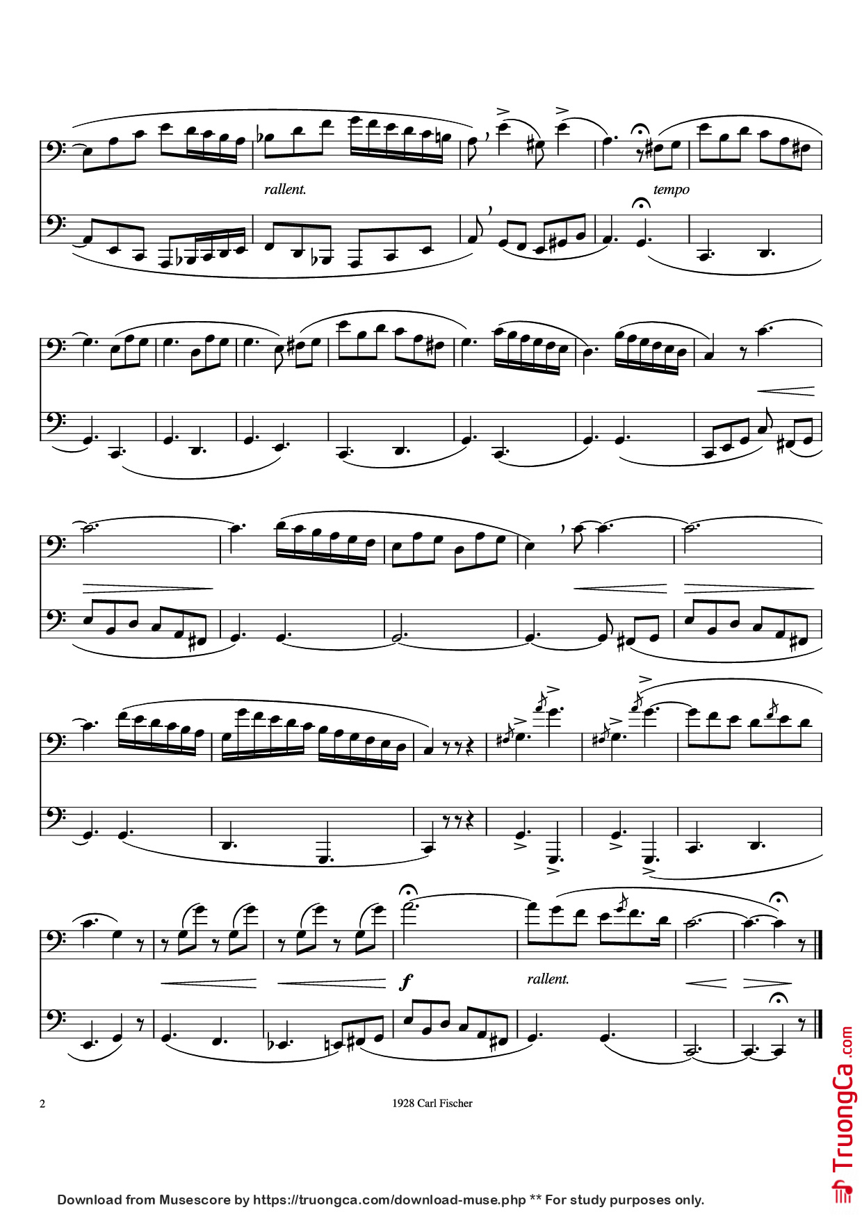 Page 2 of Sheet music PDF Rochut Duet No 9 - Bordogni/Rochut/Foster