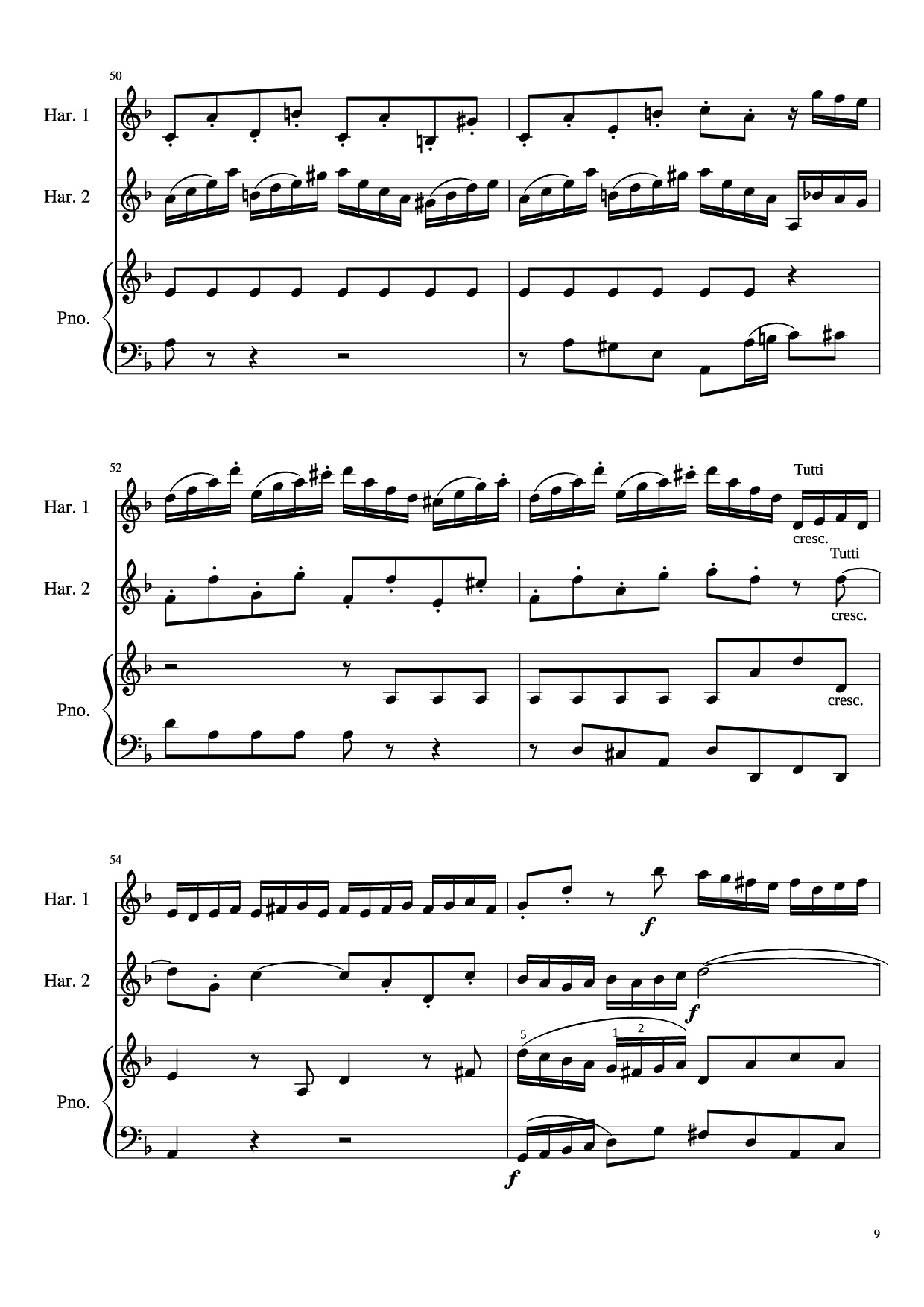 Page 9 of Sheet music PDF Concerto for Two Violins in D Minor Piano - Linghongjian
