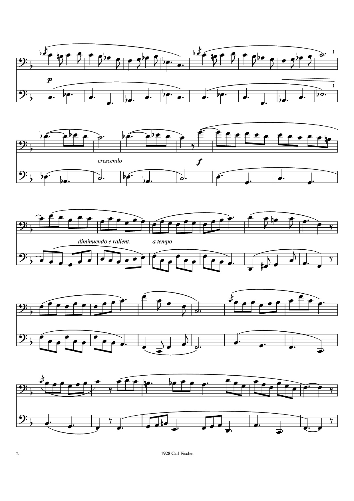 Page 2 of Sheet music PDF Piano Rochut Duet No. 11 Piano - Bordogni/Rochut/Foster